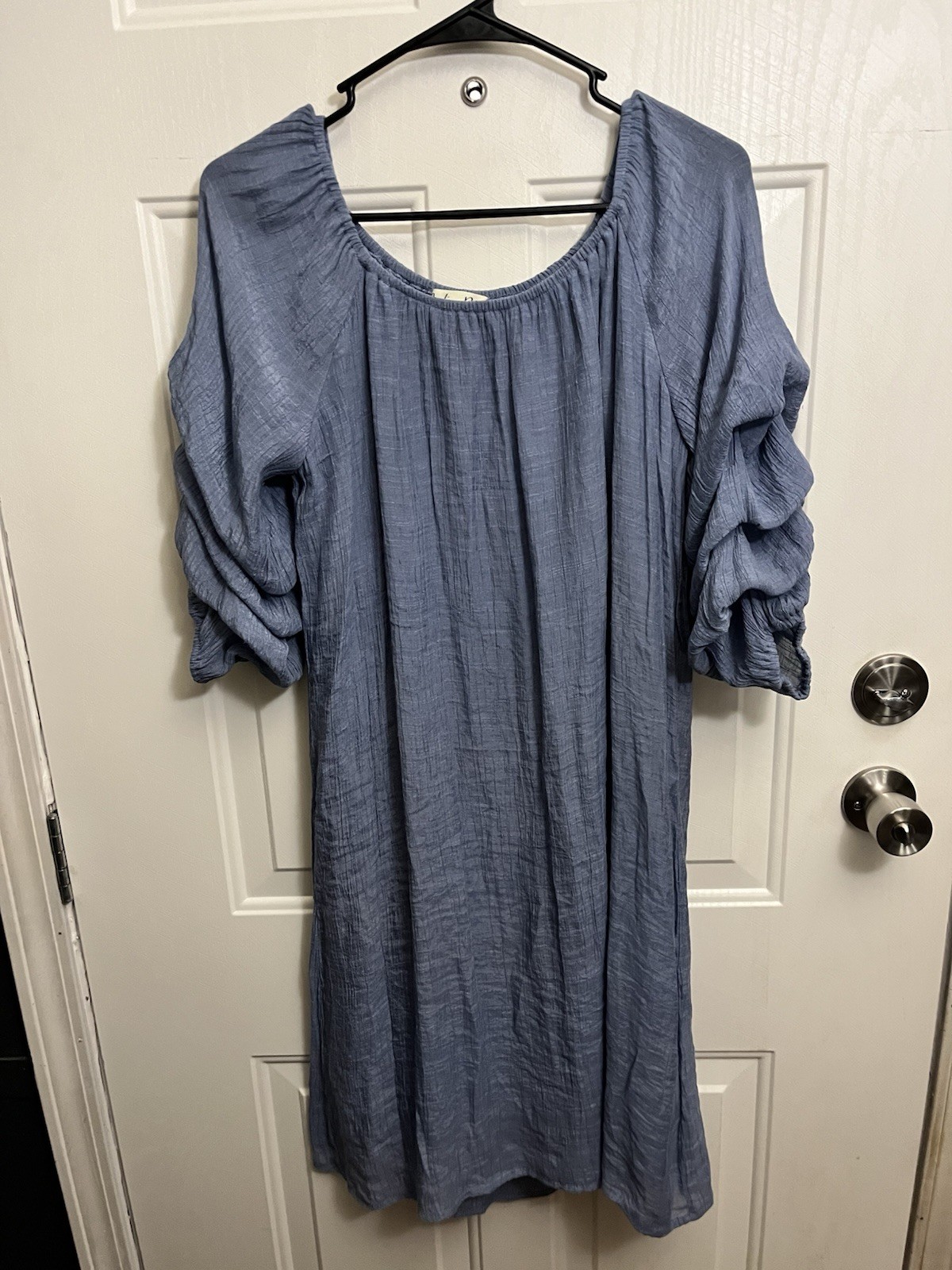 Indigo Rose Blue Ruffle Sleeve Boho Tunic Dress Size Large