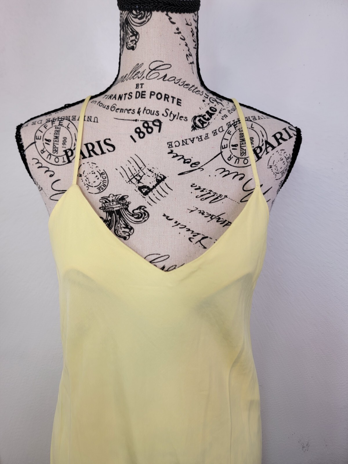 Bcbg Max Azria Iris Yellow Slip Maxi Dress Sz Small EU 40 V Neck Long Nwt