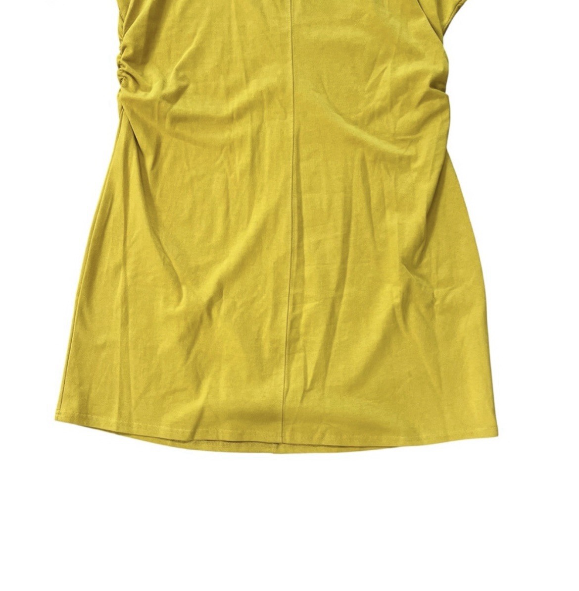 Daily Practice Field Day Gold Yellow Sinch Detail Crewneck Cotton T-Shirt Dress
