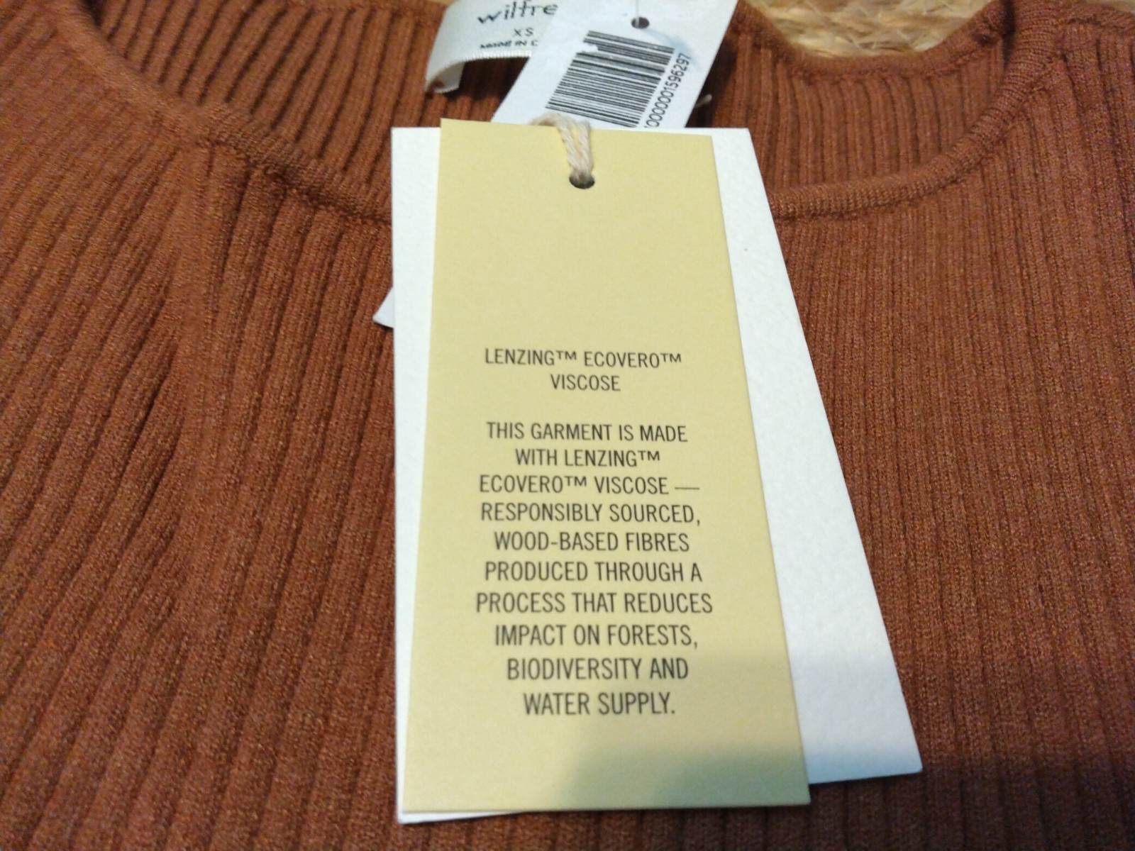 Aritzia Wilfred Brown Solid Ribbed Knit Cut-Out Round Neck Sleeveless – XS