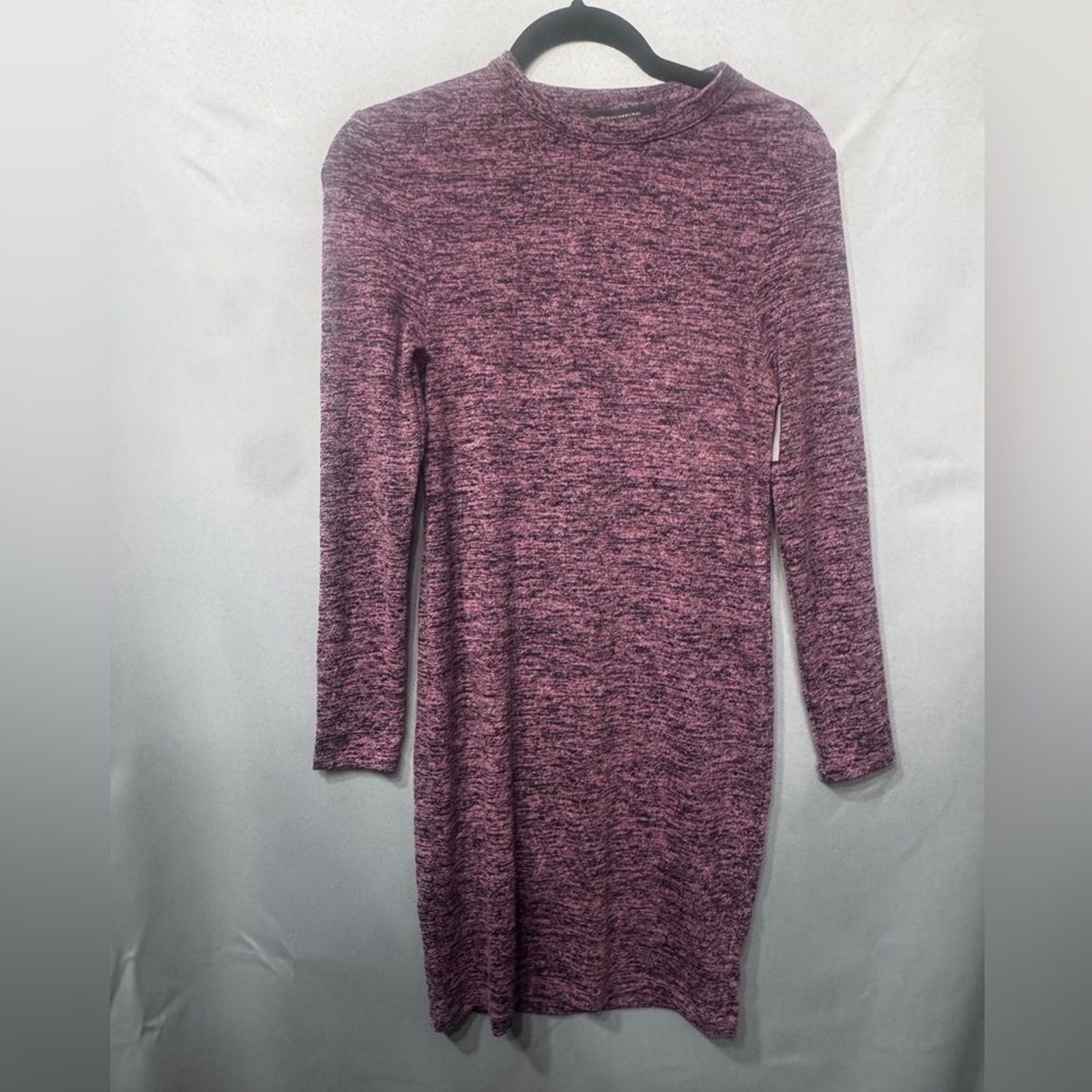 French Connection- NWT- Mini Sweater Dress- heathered pink/purple/black medium