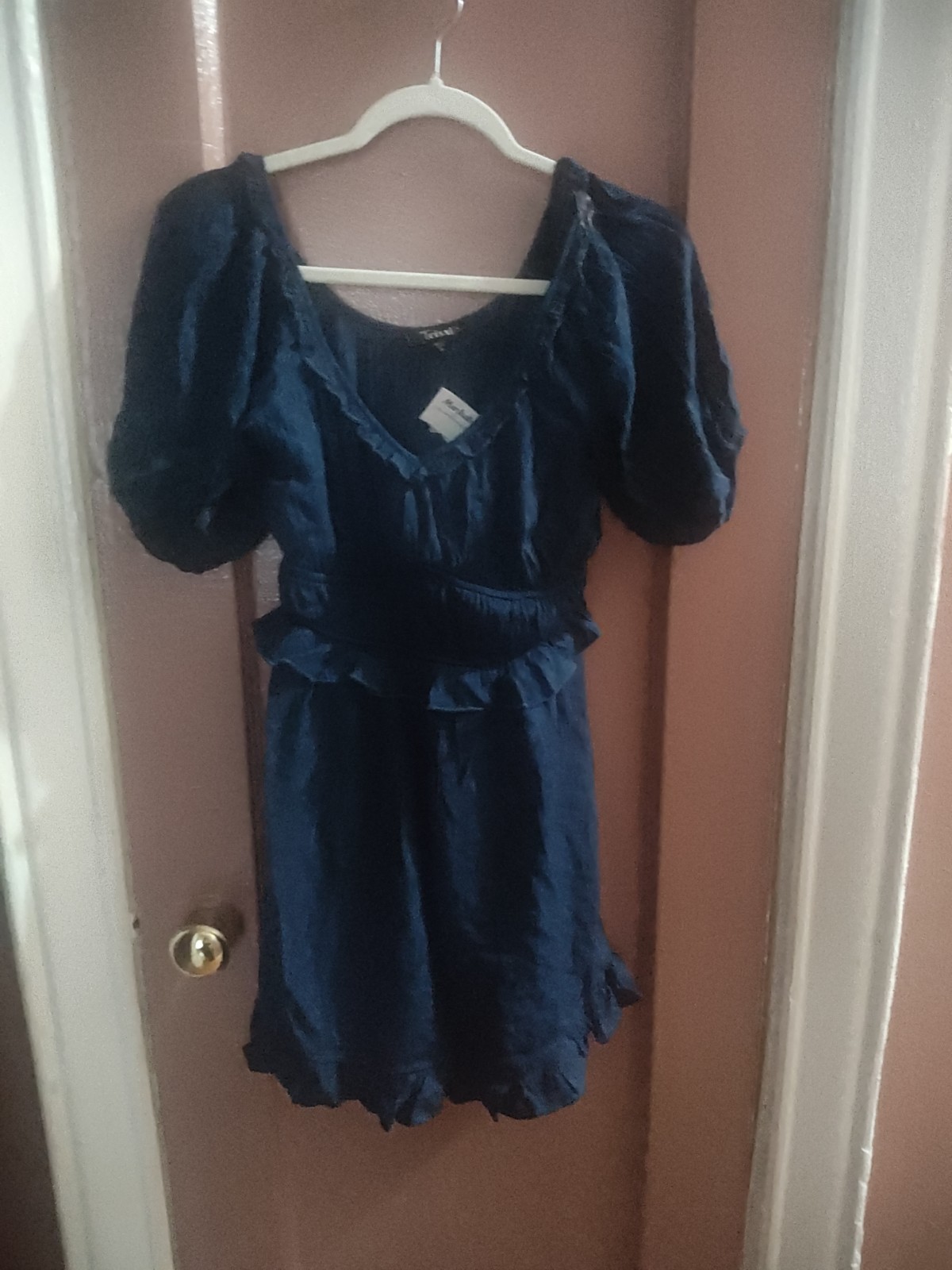Trixxi Blue Boho Babydoll Dress – Size S, Lightweight & Flowy Casual Dress