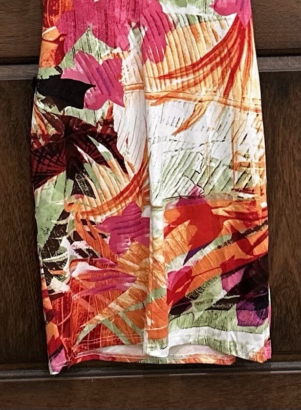 NY COLLECTION Women’s Dress Size Medium Multicolor Short Sleeve Ruched Wrap NWT