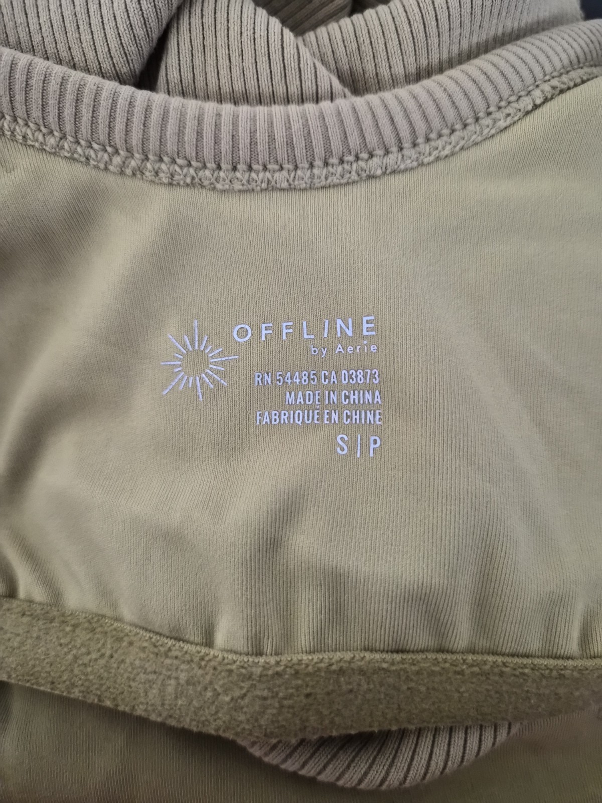 Offline by Aerie Ribbed Cutout Athletic Dress Chartreuse Built In Shorts Bra S
