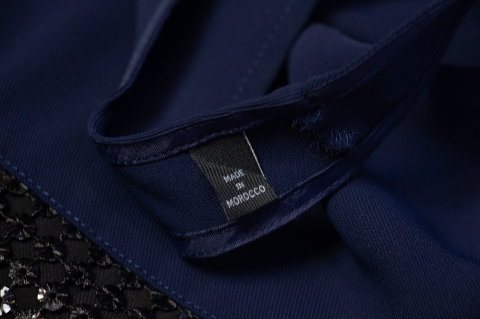 Armani Exchange NWT Navy Blue Cocktail Dress Size 0 Black Sequin Waist Sleeveles