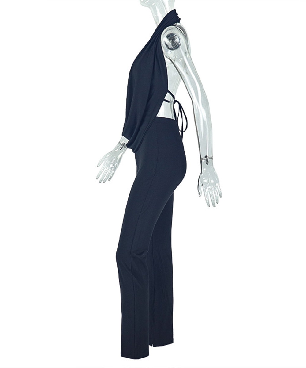 Sultry Cowl Halter Neck Jumpsuit