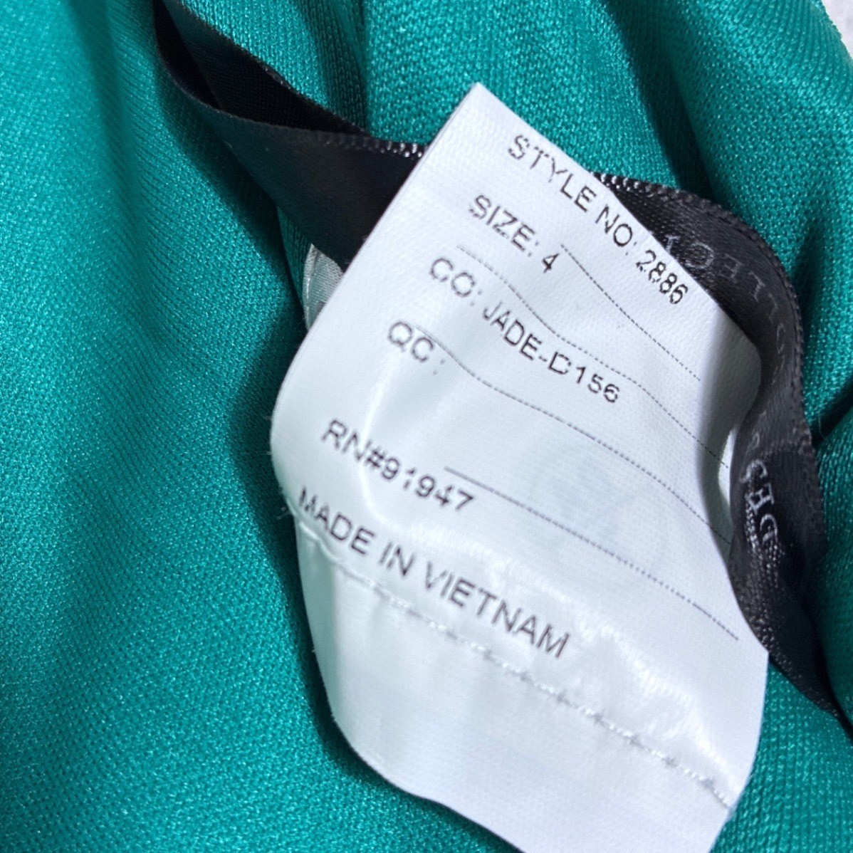 Dessy Collection Teal Strapless Gown Formal Maxi romantic Dress Size 4