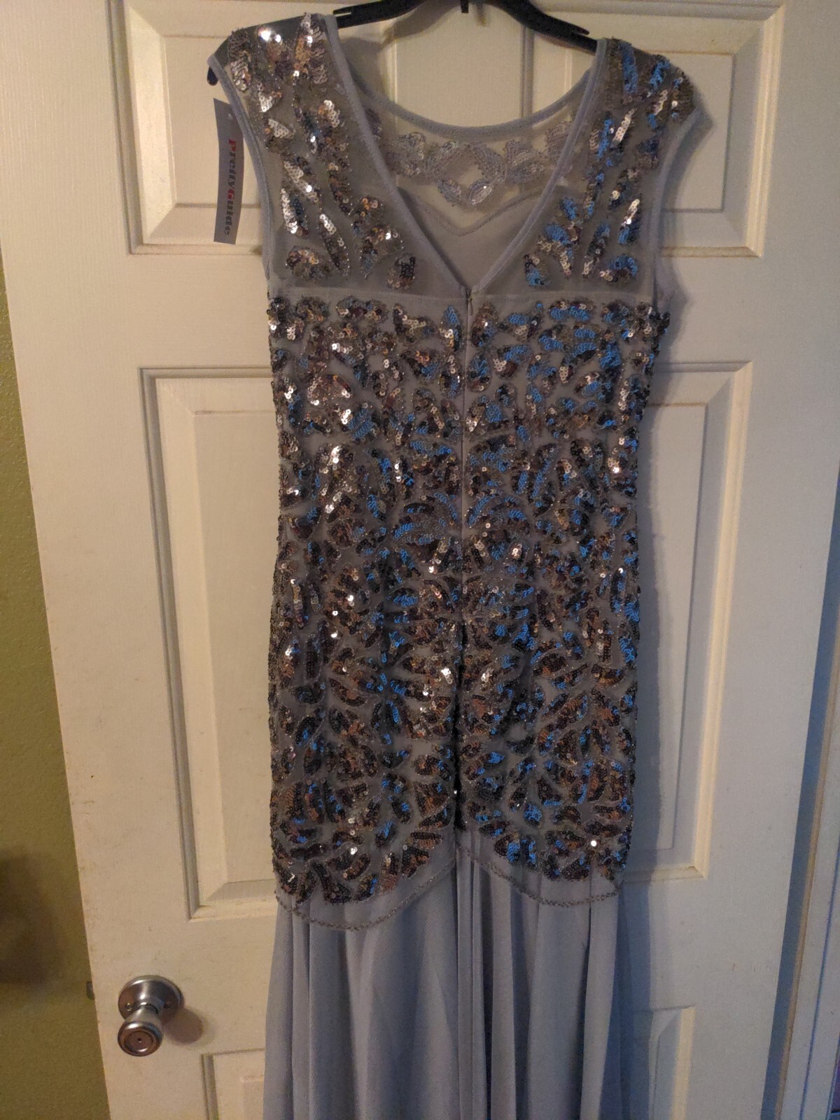 Pretty Guide 1920’s Dress Sequined Gatsby Inspired S Trumpet Illusion Neck NWT