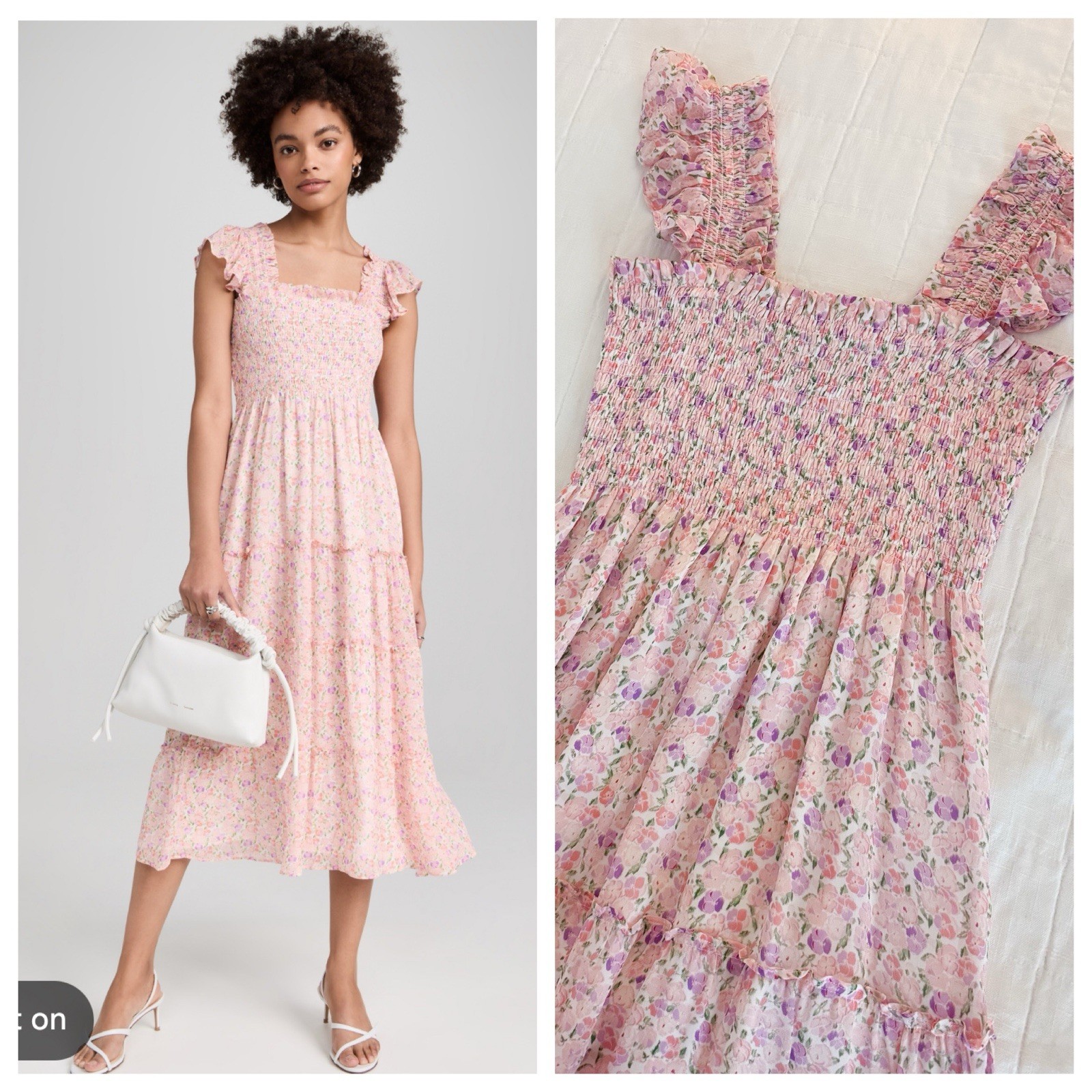 Hill House Nap Ellie Dress Small RARE Pink Floral Tulle EUC, Worn Once