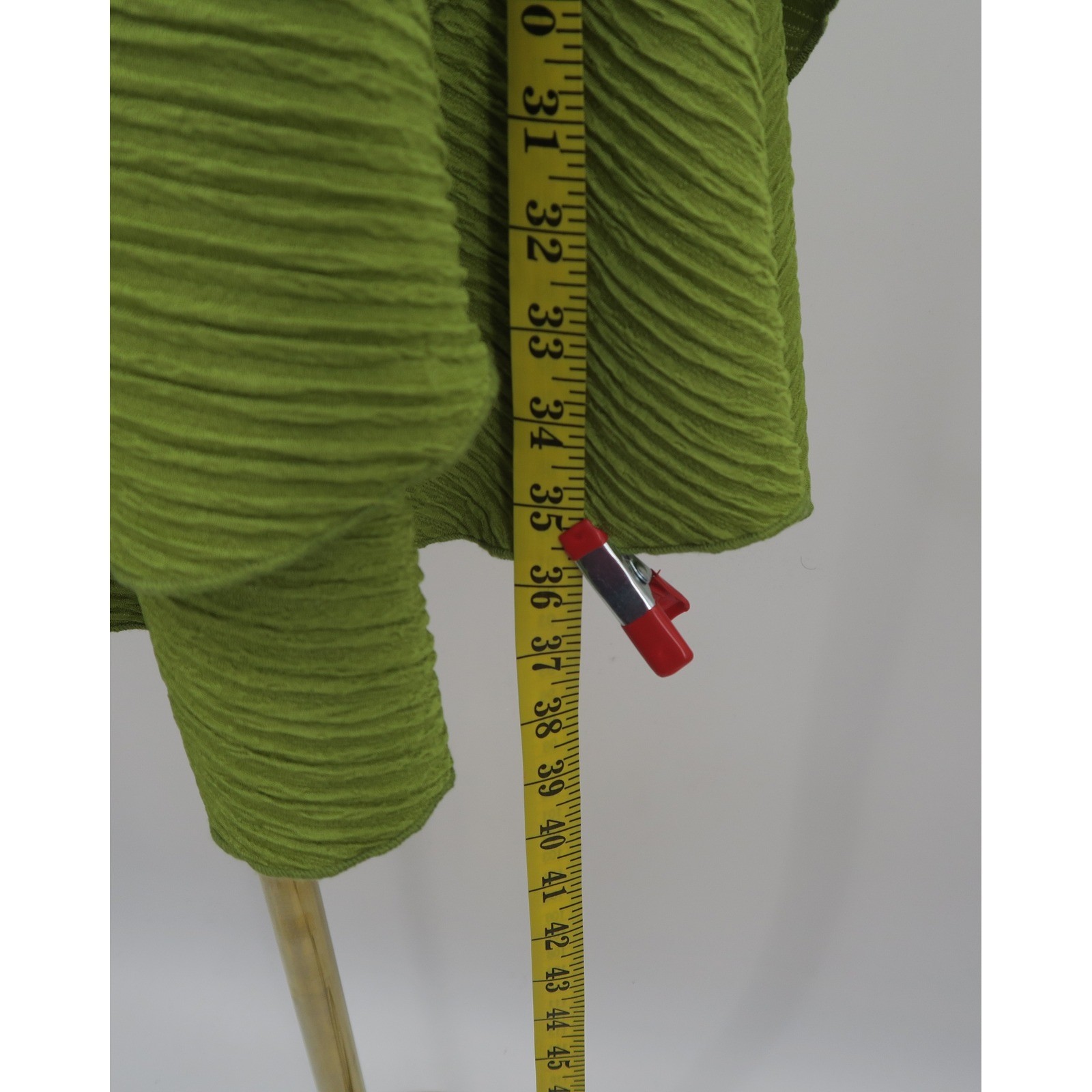 Micas Olive Green Textured Plisse Tiered Drop Waist Mini Dress 0XL