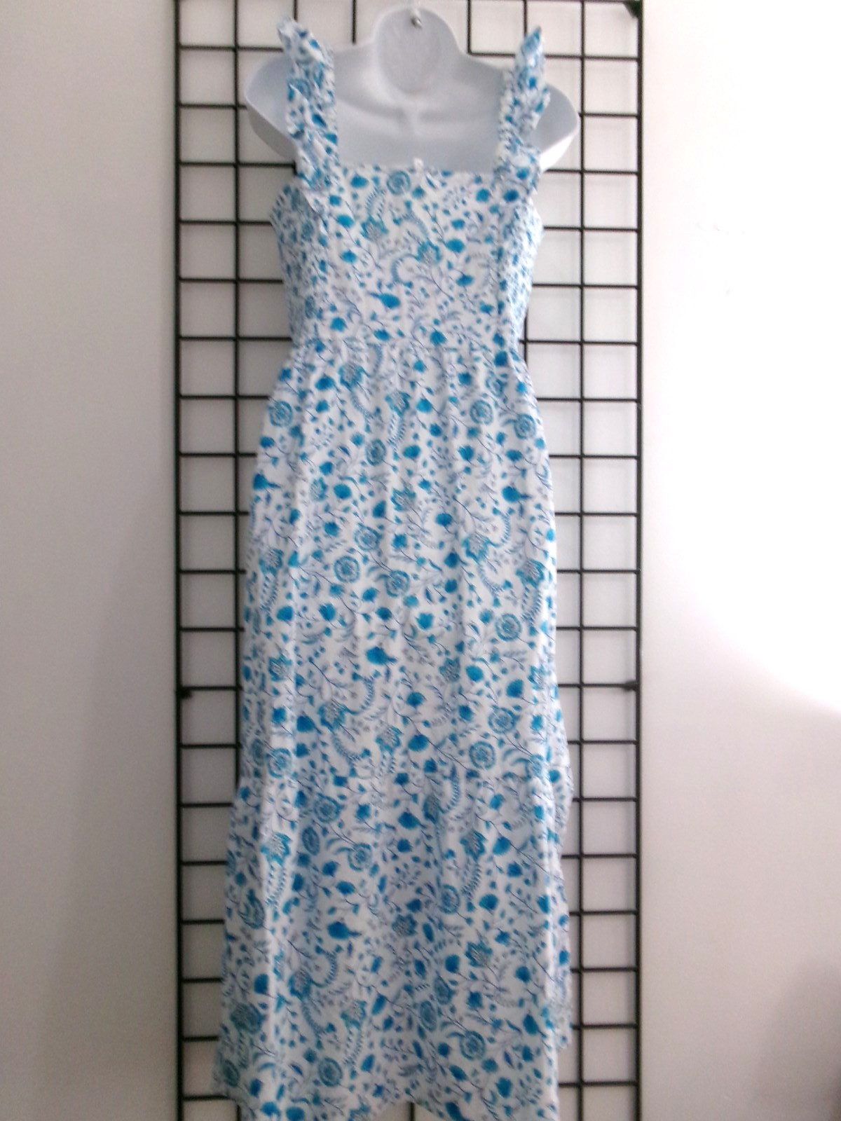DRAPER JAMES 🌸 SIZE MEDIUM==STRETCH BODICE / AQUA FLORAL PRINT / MAXI DRESS