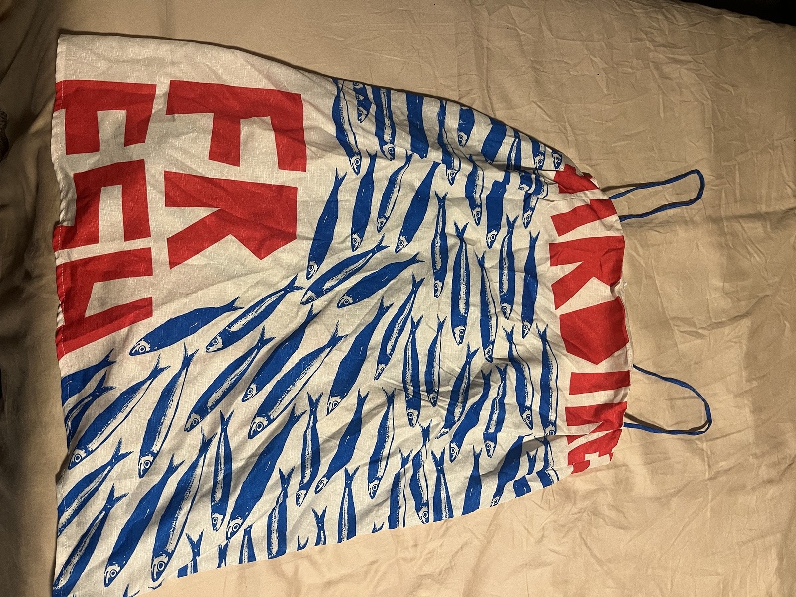 Unbranded Size XXL Fish Print Graphic Slip Dress with Adjustable Stra