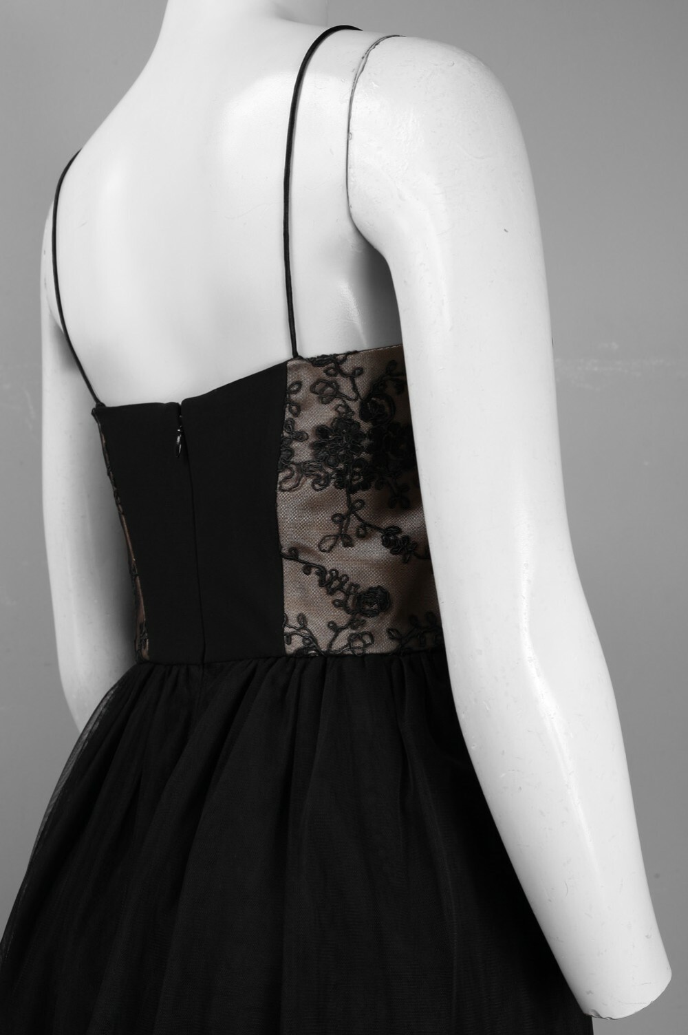 Hailey Lace Underwire Bustier Spaghetti Strap Tulle Gown Size 14 Black NWT $169