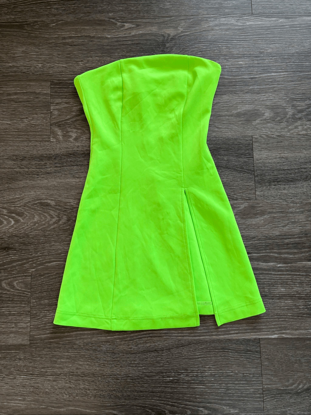 NWT Miscreants London Cupid Mini Dress W/Slit In Neon Green UK 6 US 2