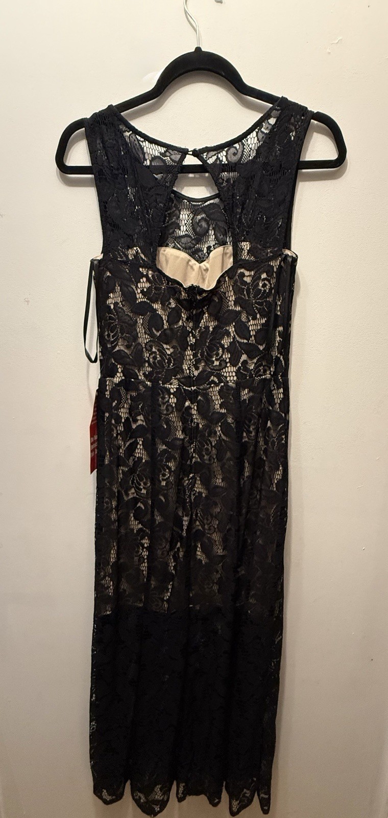 En Focus Studio Black Floral Lace Sleeveless Midi Sheath Dress Lined Zip 10