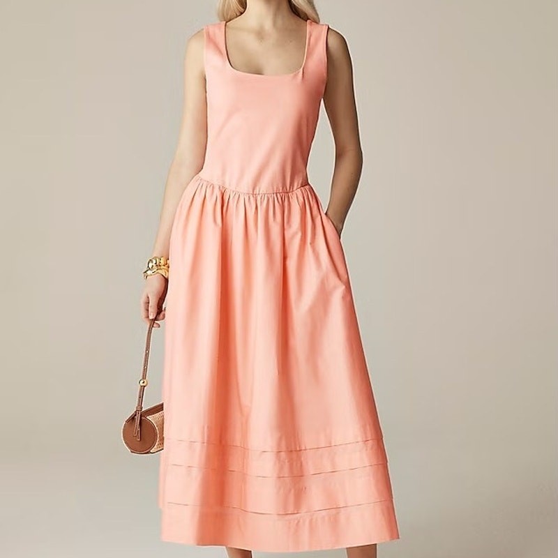 J.Crew Drop Waist Mixy Dress Peach Pink Size XXS NWT