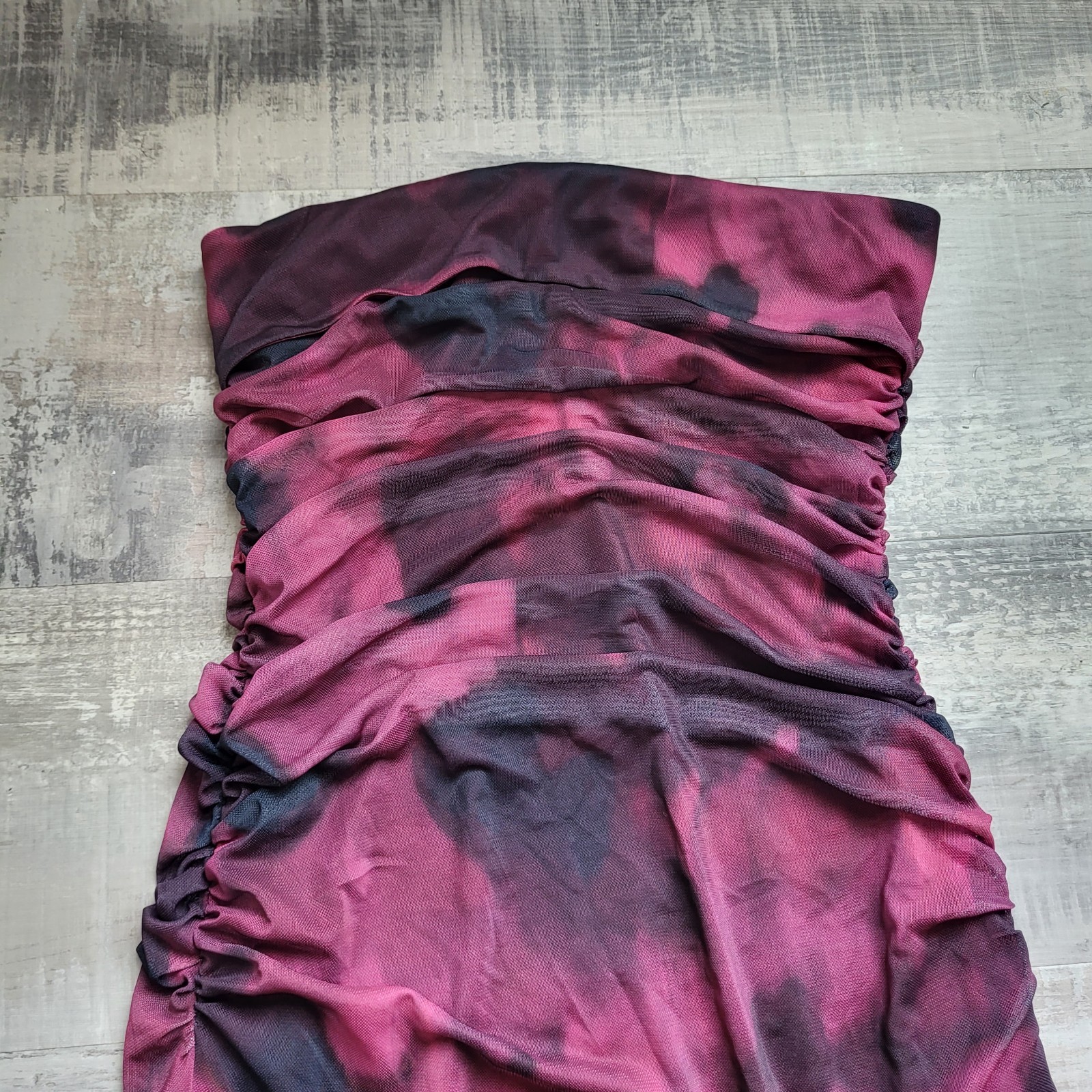 ASOS Fairycore Whimsigoth Y2K Handkerchief Hem Dress Ruched Mesh Size 6 Mcbling
