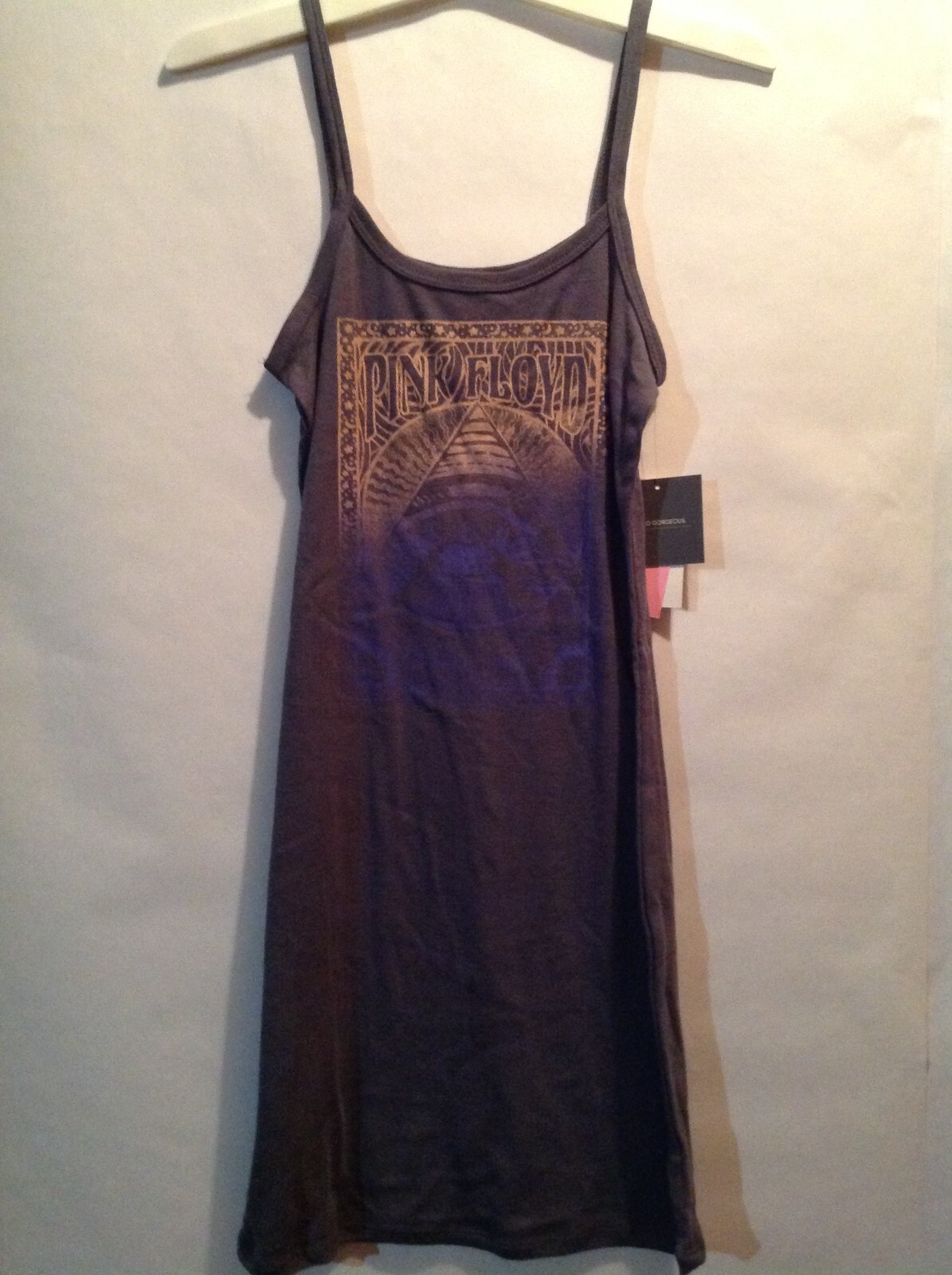 Pink Floyd Women’s Small Grey Blue Mini Dress Bodycon Graphic Band Summer Tank
