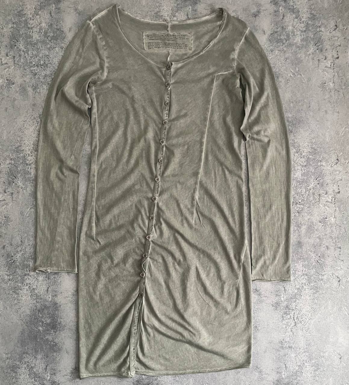 RUNDHOLZ Distressed Cotton Button Front Long Sleeve Dress Women’s Size S