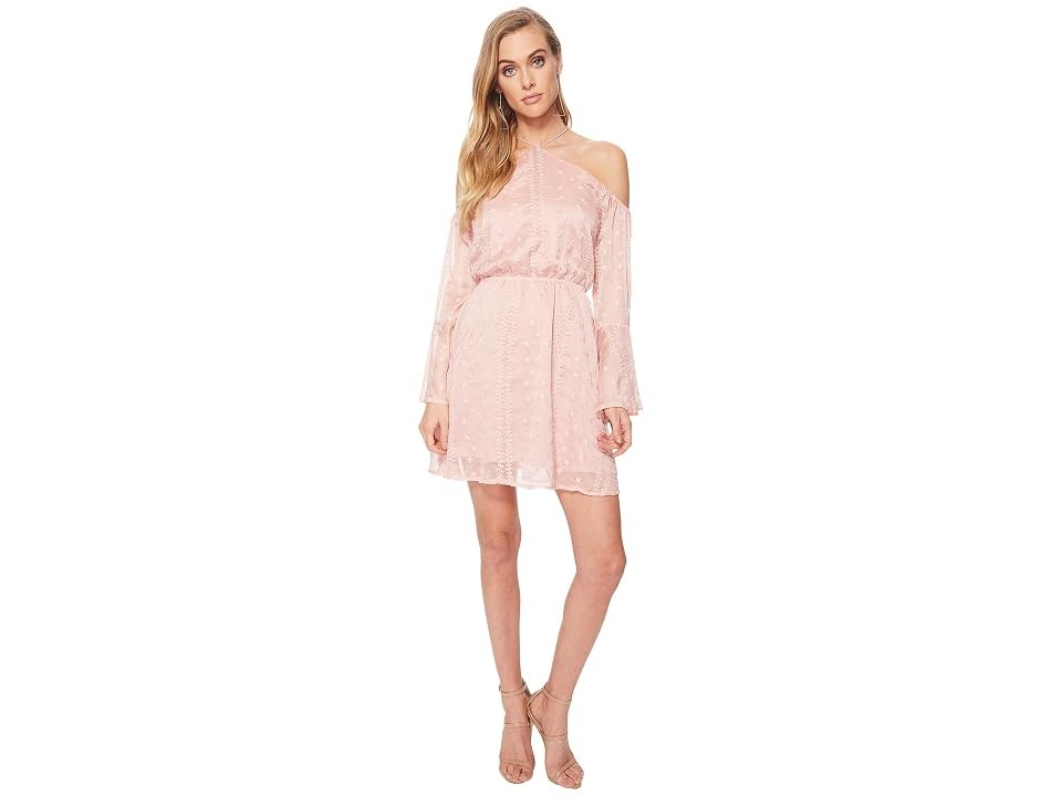 J.O.A. Flare Sleeve Cold Shoulder Dress (Pink) Women’s Dress size M