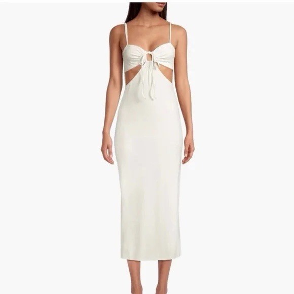 L*SPACE Naomi Midi Dress in Cream, Size XS. Retail $139