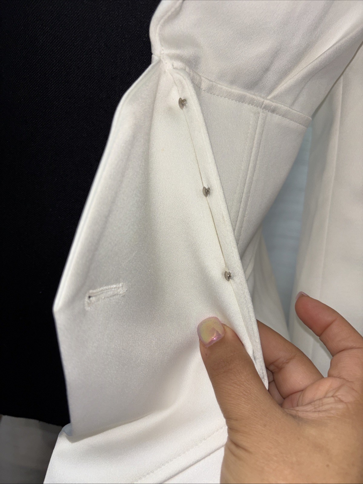 Akira Modern Chic Sleek Bodycon Structured White Satin Corset Blazer Dress SZ M