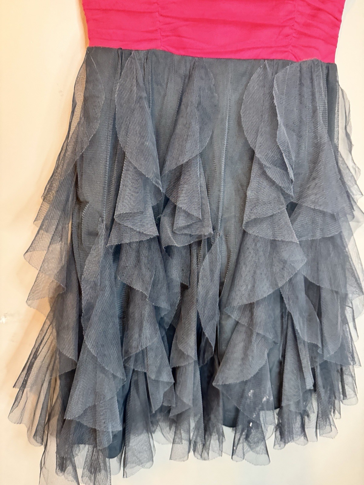 Juniors Teeze Me Strapless Tulle Ruffle Party Dance Cocktail Dress Size 7 NOBELT