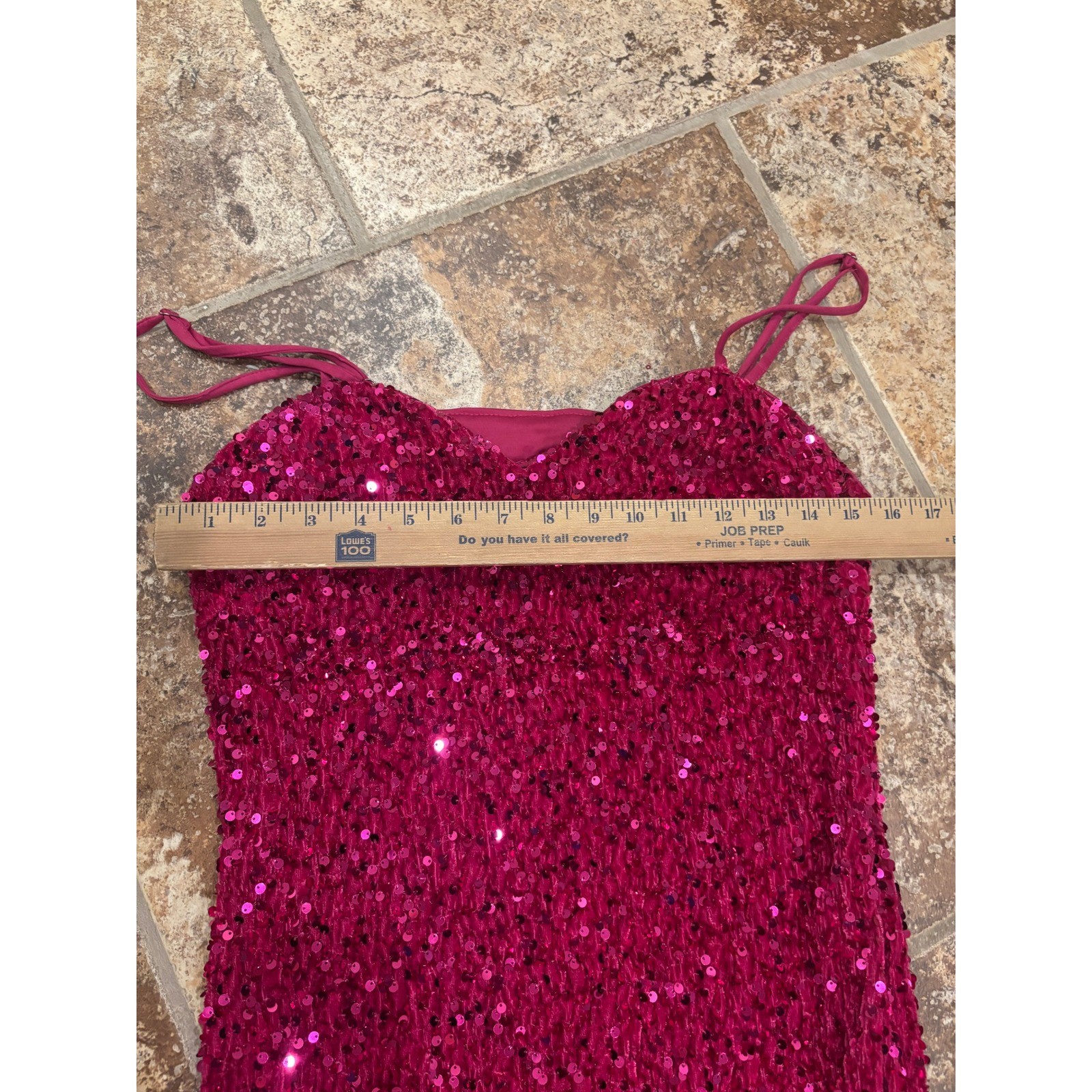 Faeriesty Sequin Mermaid Gown Womens XL Pink Ruffle Tulle Formal Dress NWT