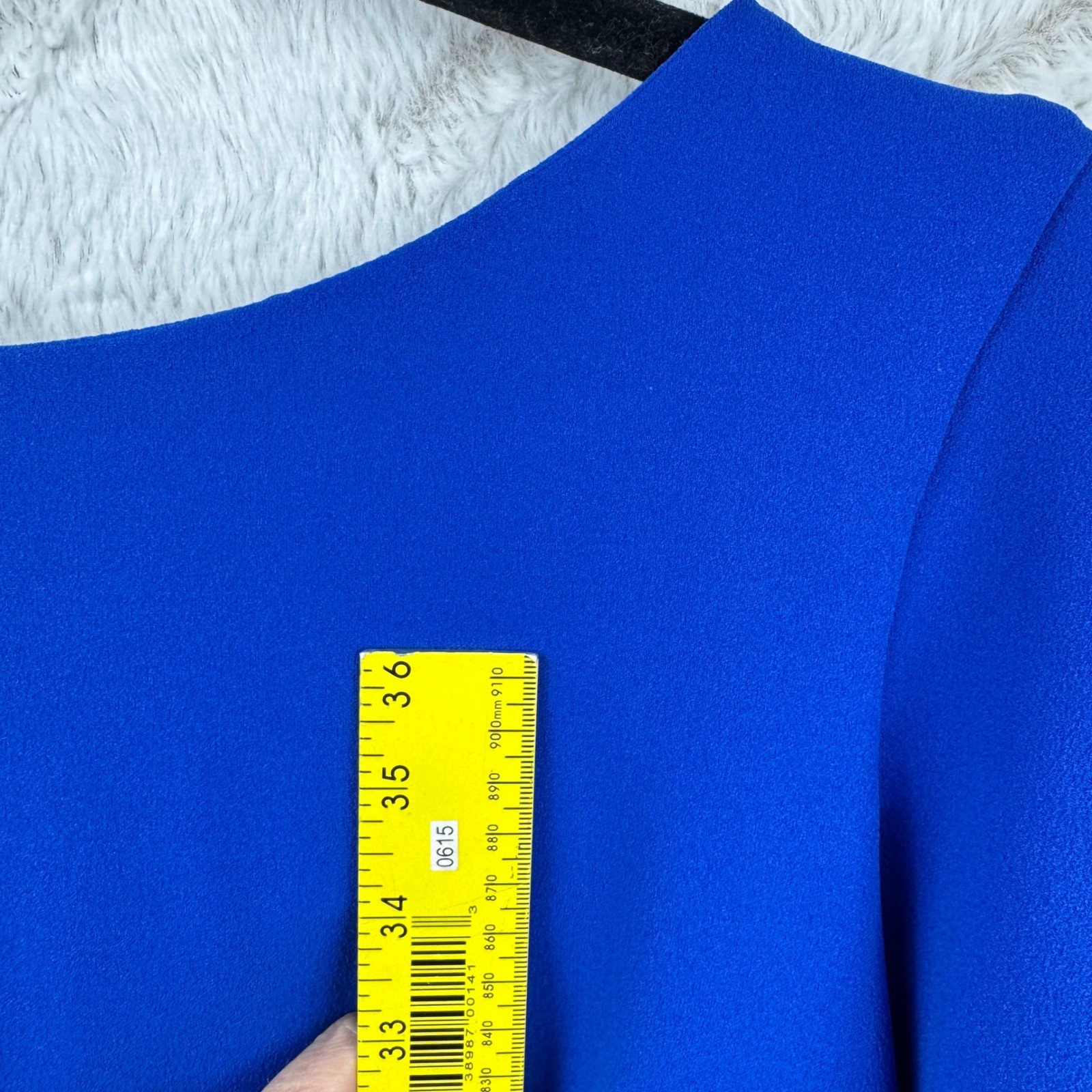 Calvin Klein Ruffle Cape Sleeve Sheath Dress Women 8 Blue Cocktail Wedding