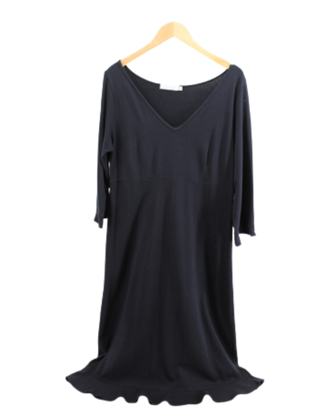 Fresh Produce Maxi Dress XL Black V-Neck 3/4 Sleeve Ruffle Casual Beach