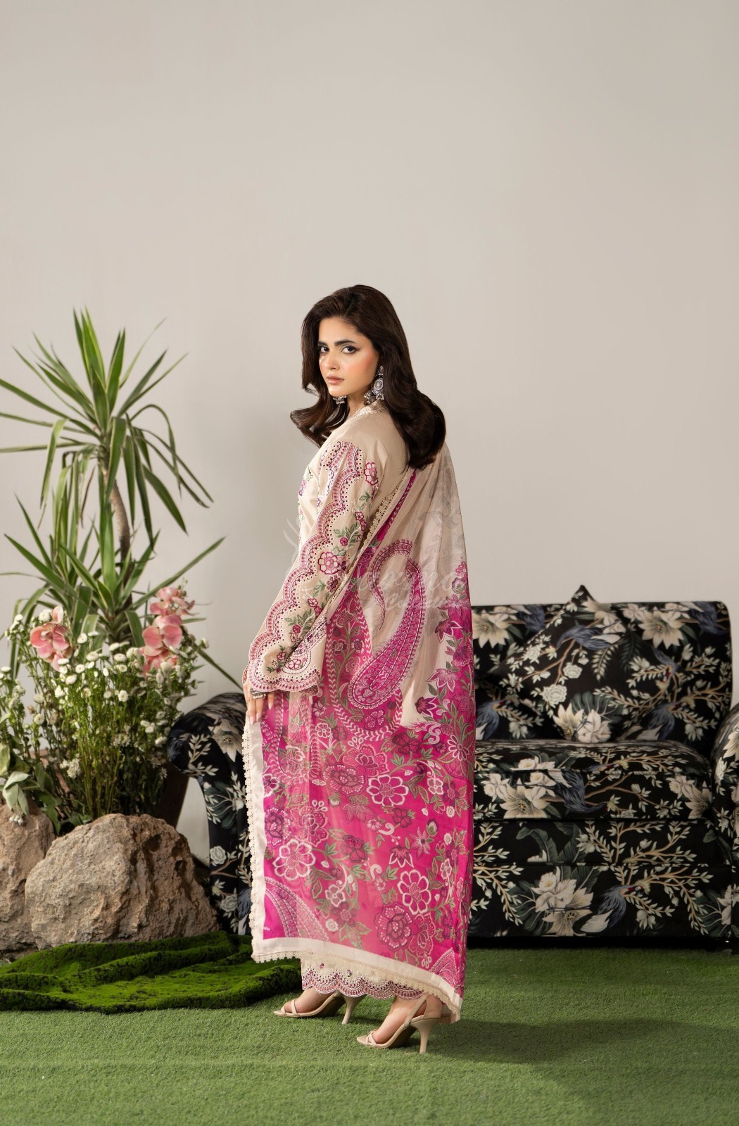 Karma Collection 3 Piece Stitched Embroidery Suit – KC-1585-Light Sand