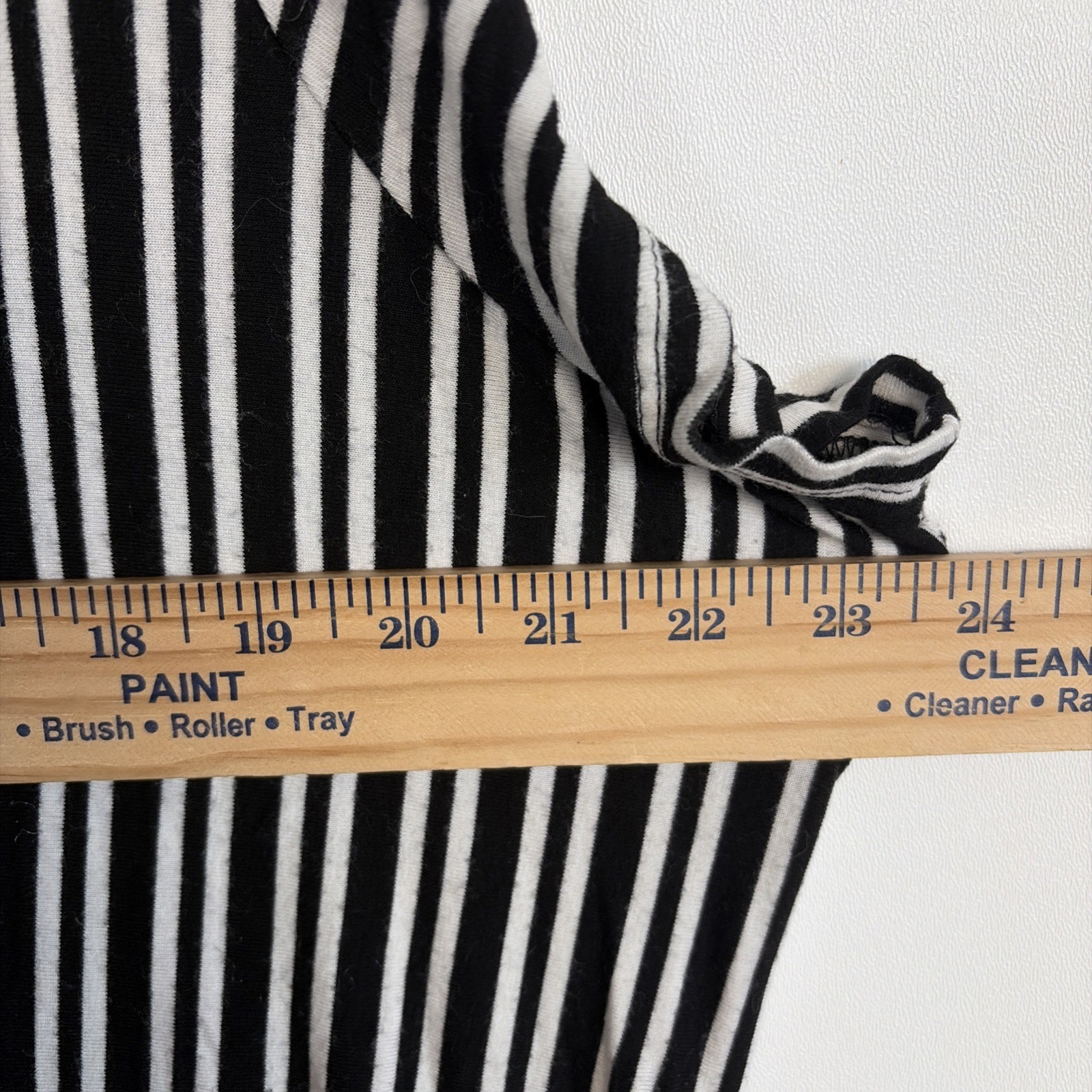 Lane Bryant Sz 26/28 Black & White Striped Stretch Tie Front Dress Classic City