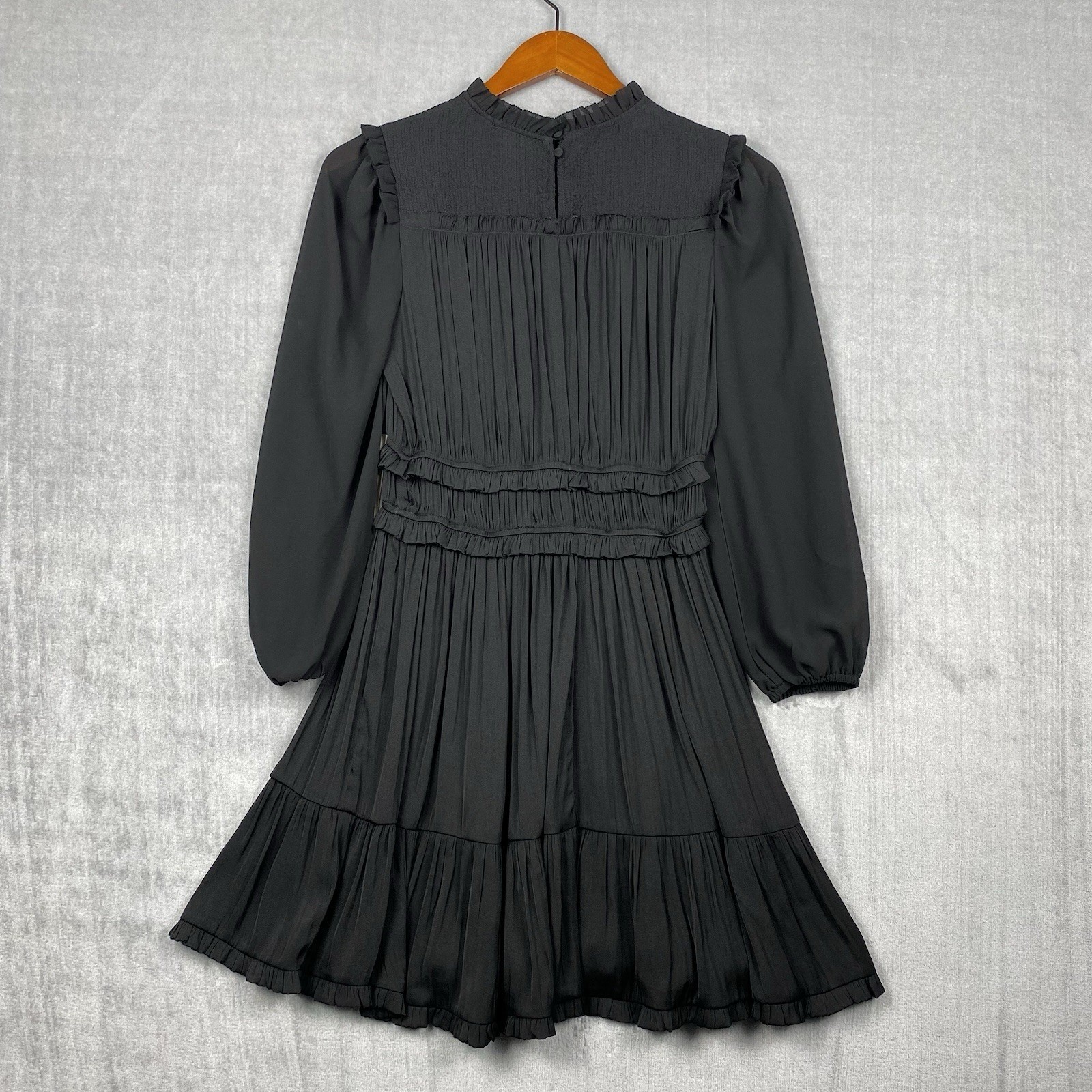 Current Air Dress Womens XSP Balloon Sleeve Ruffles Dark Romance Whimsigoth