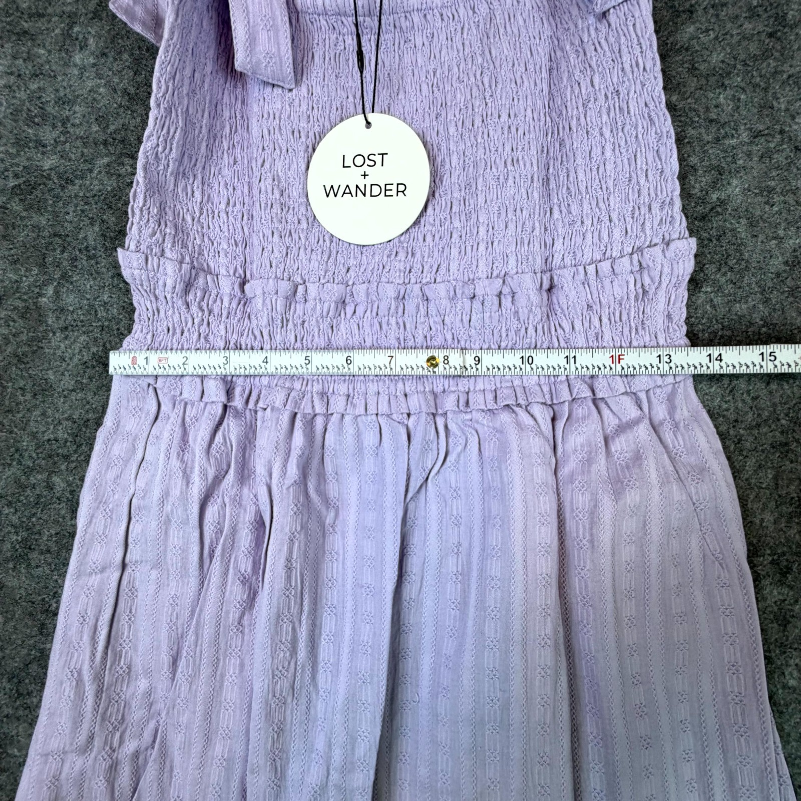 Lost + Wander Revolve Angel in Disguise Maxi Dress Womens XS Lavender Smocked