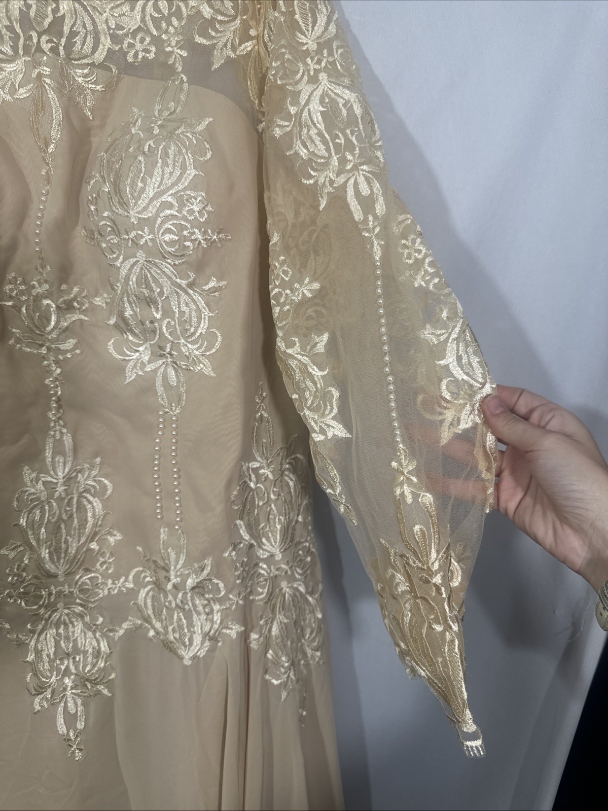 NEW UNBRANDED [ 18W Plus Size ] Applique Chiffon Champagne Mother of The Bride