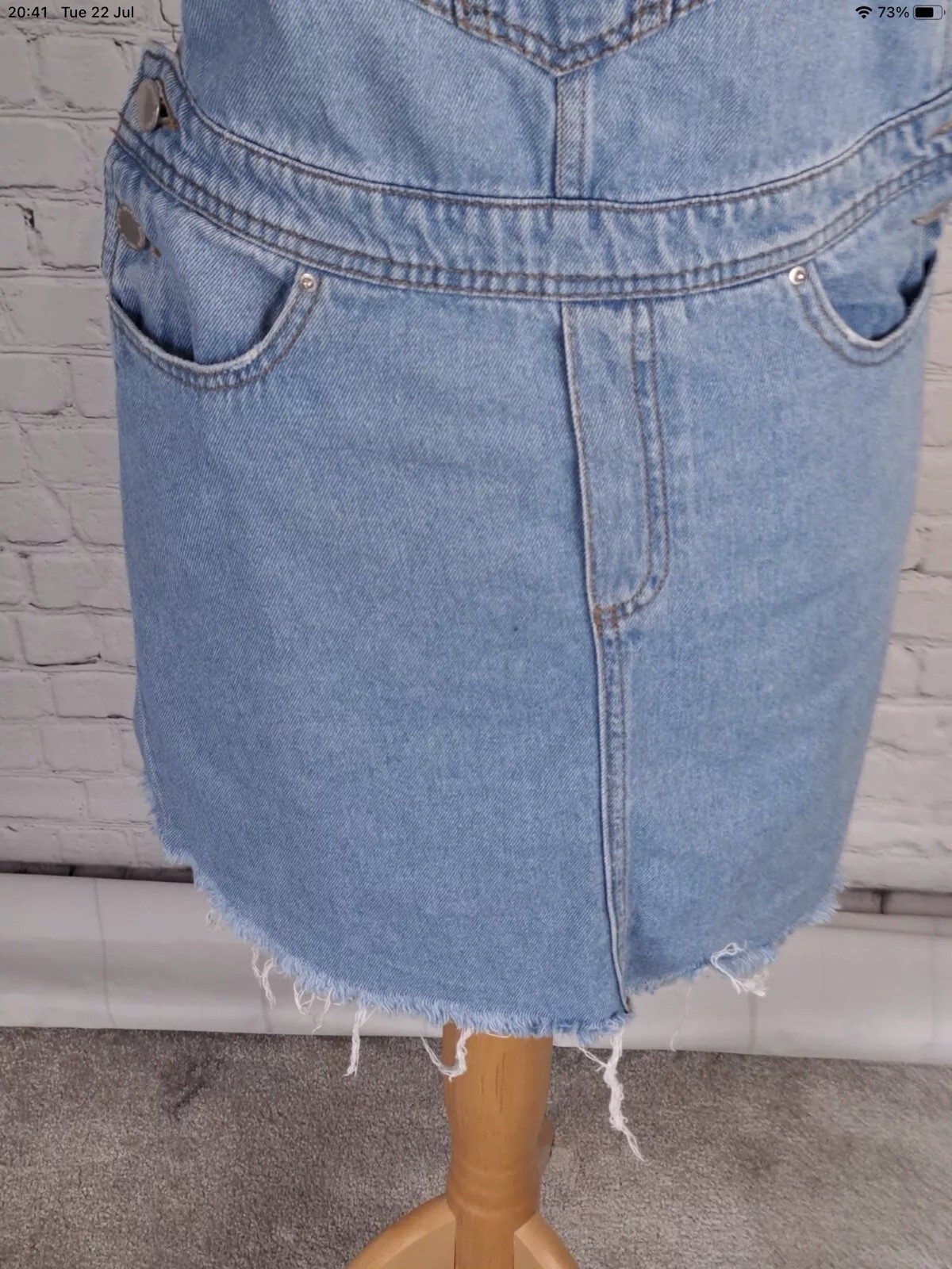 Women’s H&M Blue Denim Pinafore Dungaree Dress Size 10