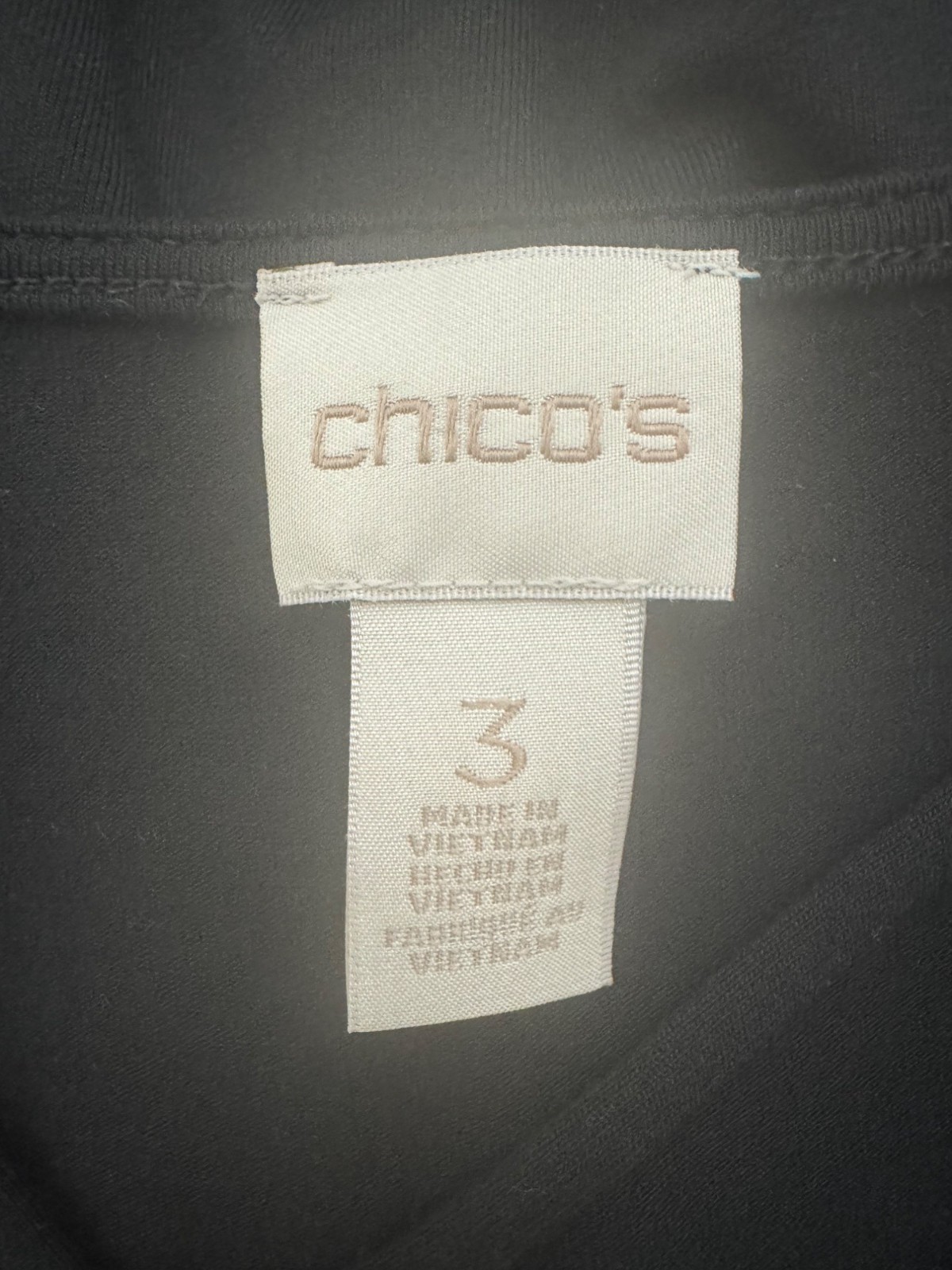 Chico’s Size 3 = XL/16 Black Soft Knit Shift Dress Timeless Classic All-Season