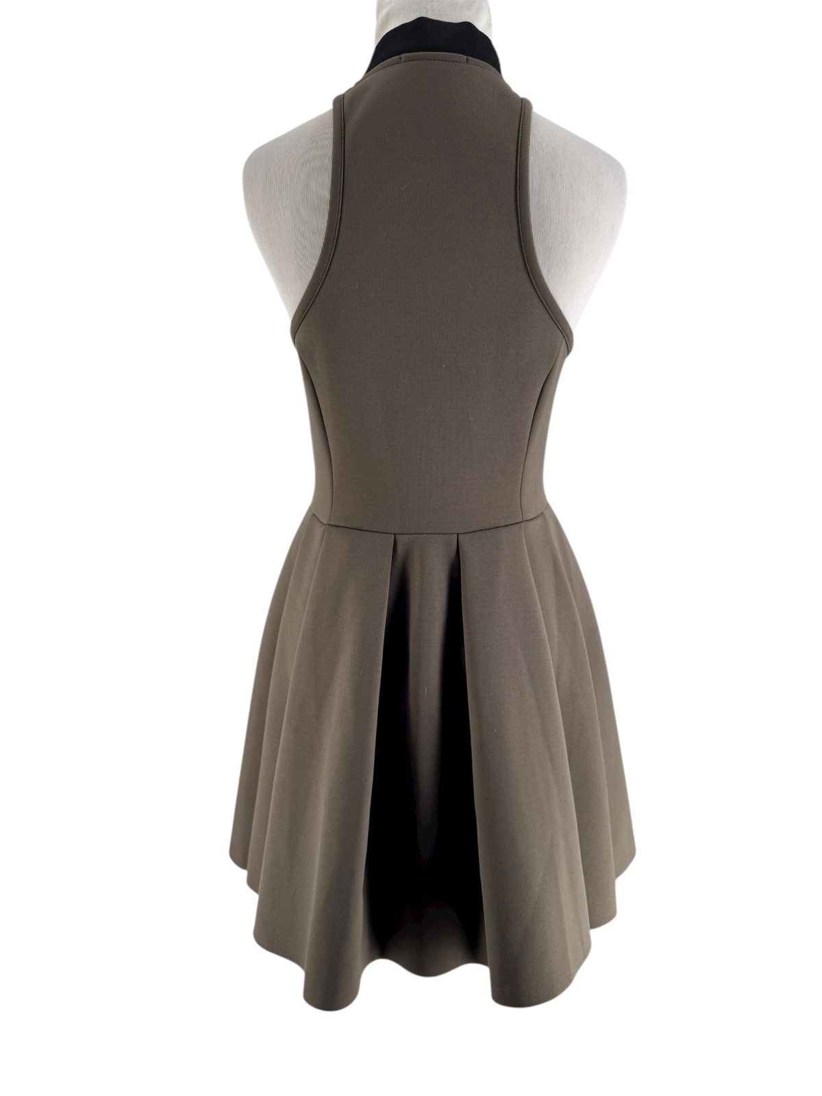 T By Alexander Wang Olive Taupe Neoprene Sleeveless A-Line Dress Size Medium