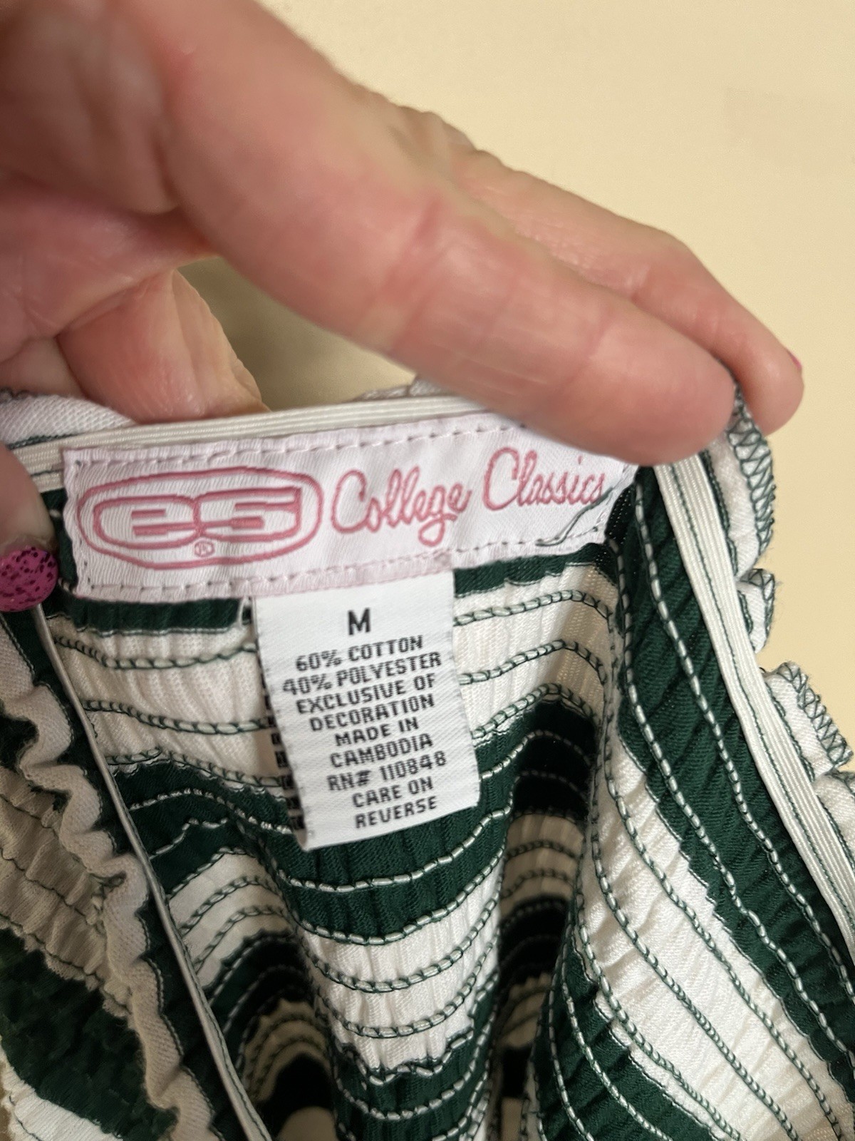 College Classics Michigan State Spartans MSU Green & White Stripe Sundress Sz M