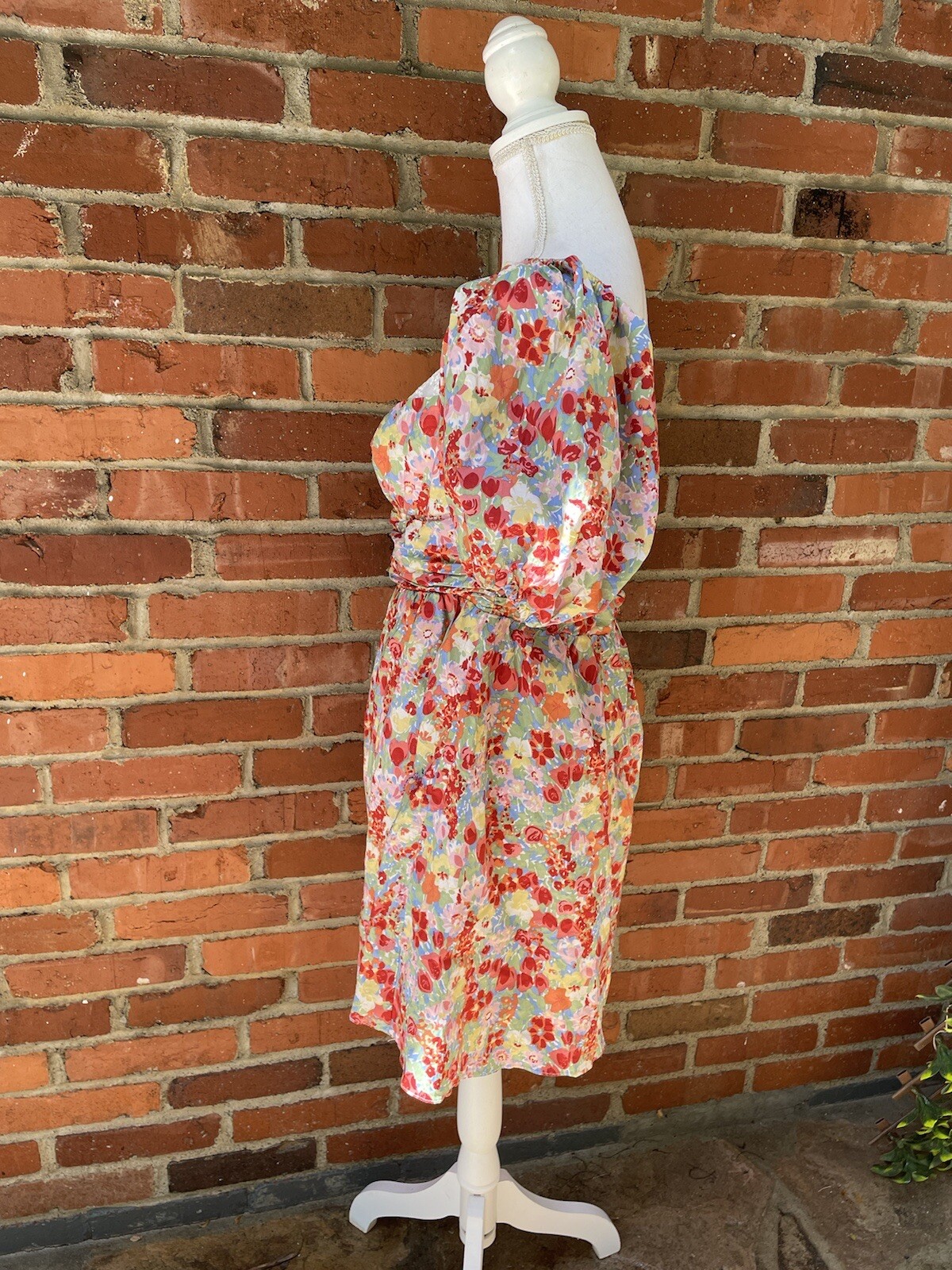 New NWT All About May Say Hello Dress Floral Mini Fit Flare Puff Sleeves Sz 10