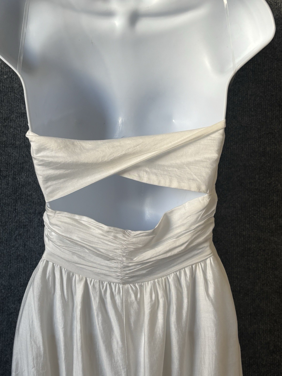Billy J Long Maxi Strapless Chiffon Lined Sheer Dress Size 8 Cream White