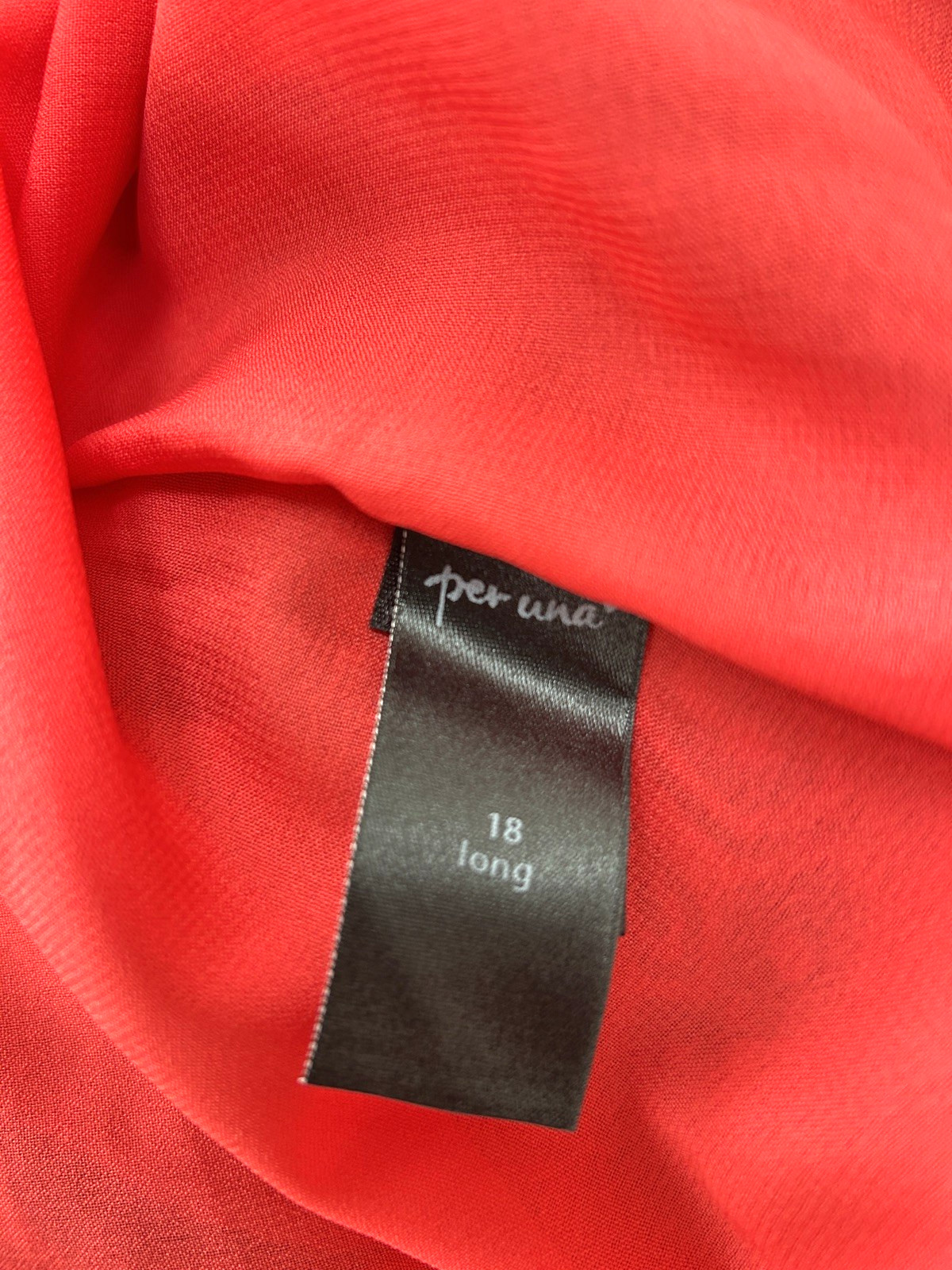Per Una Maxi Dress Size 18 Long Orange Red Sleeveless Belted Full Length M&S