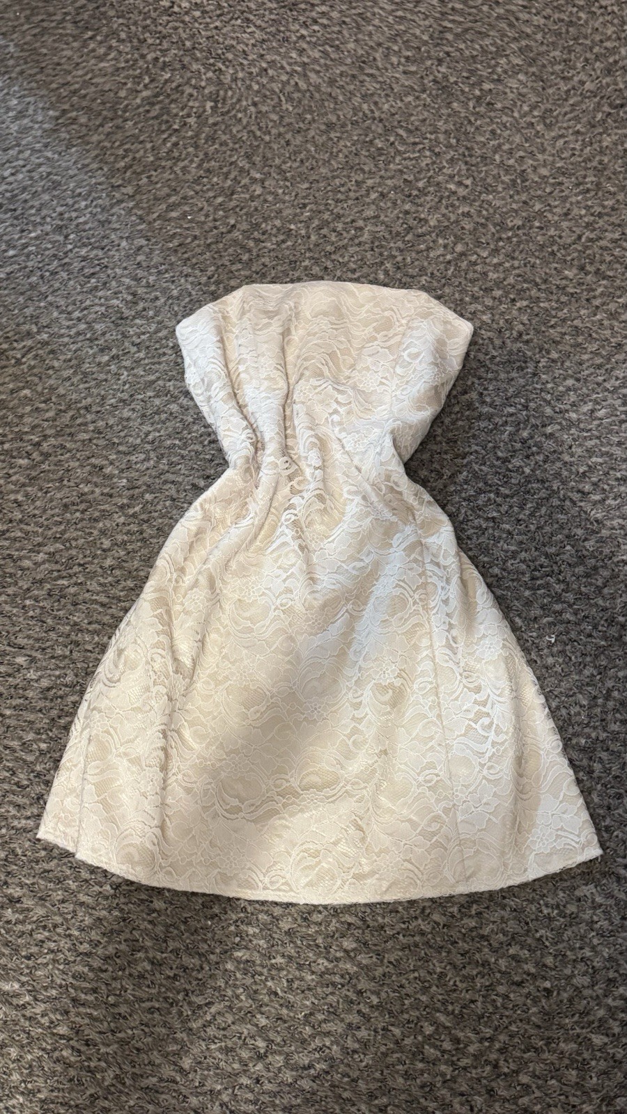 Robin Jordan Women’s Ivory Strapless Floral Lace Mini Dress Size 10