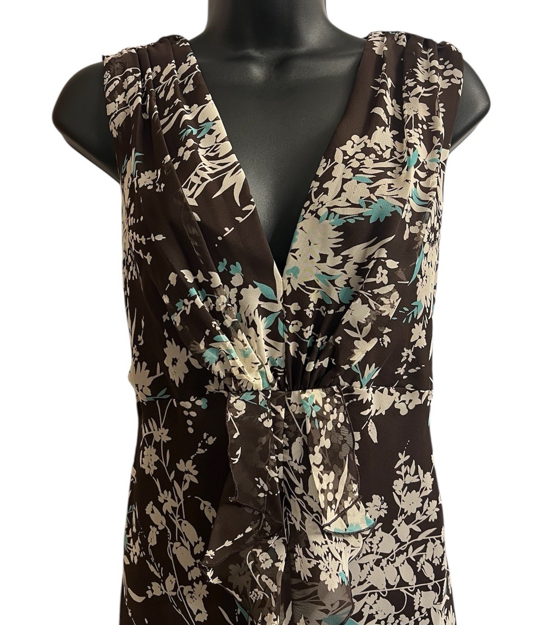JBS WOMEN BROWN & WHITE DRESS SLEEVELESS SIZE 16 NWT