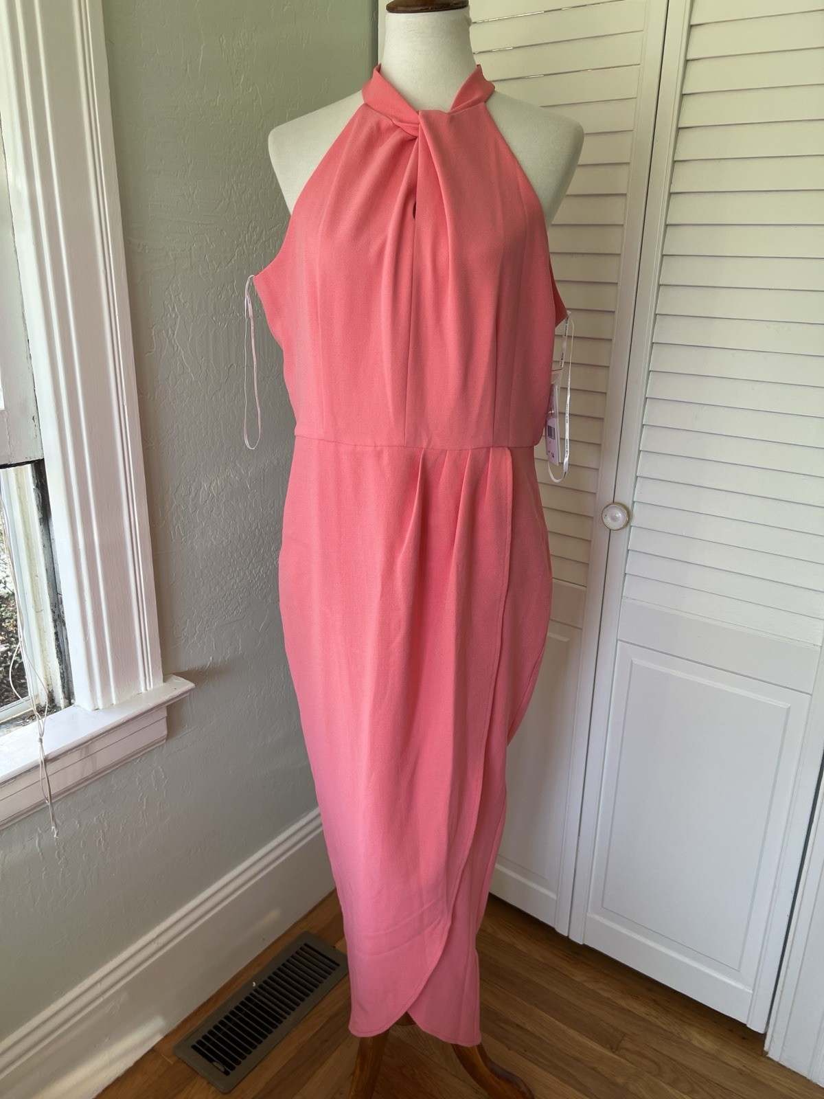 Julia Jordan Midi Dress, Knot-Neck, Tulip-Hem, Size 14 *NWT*