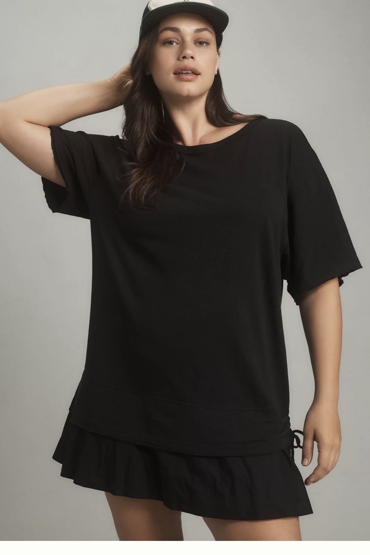 Anthropologie Daily Practice ChillOut Shirt Dress XXS TunicOversize Ruffle Boho