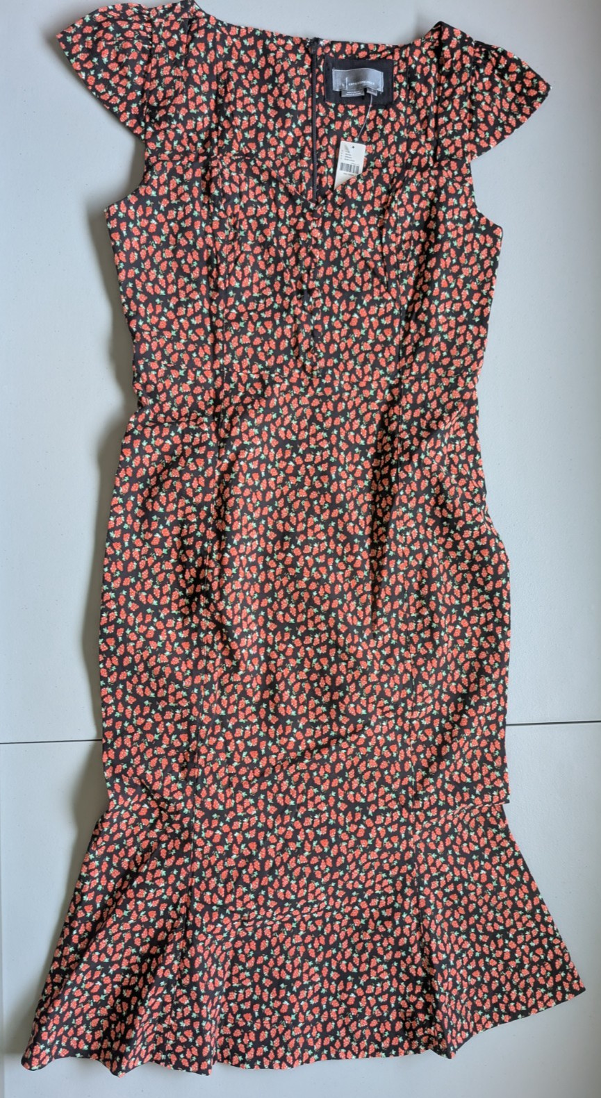 NWT Anthropologie The Cecily Fit & Flare Sweetheart Dress Sz L Raspberry #8F467