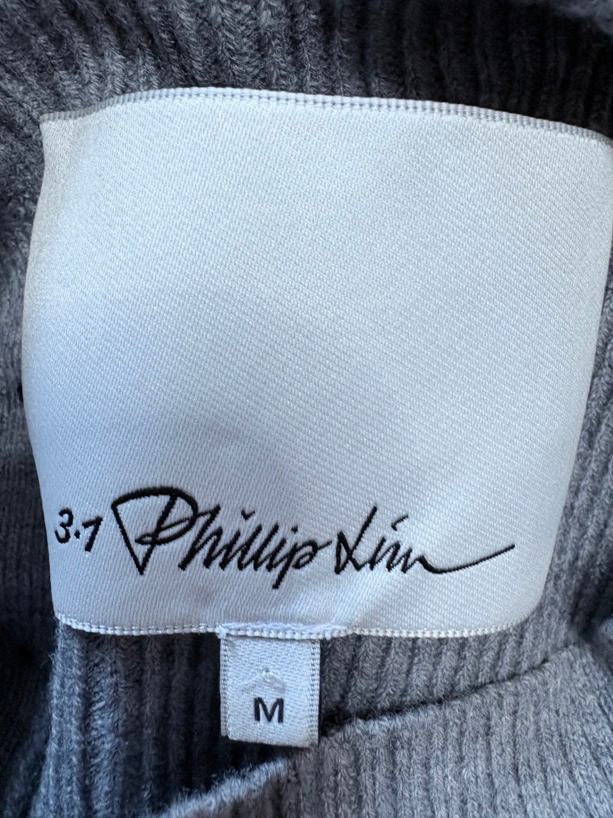 NWT Phillip Lim Women’s Gray Mockneck Knit Dress With Lace Inlay Size M