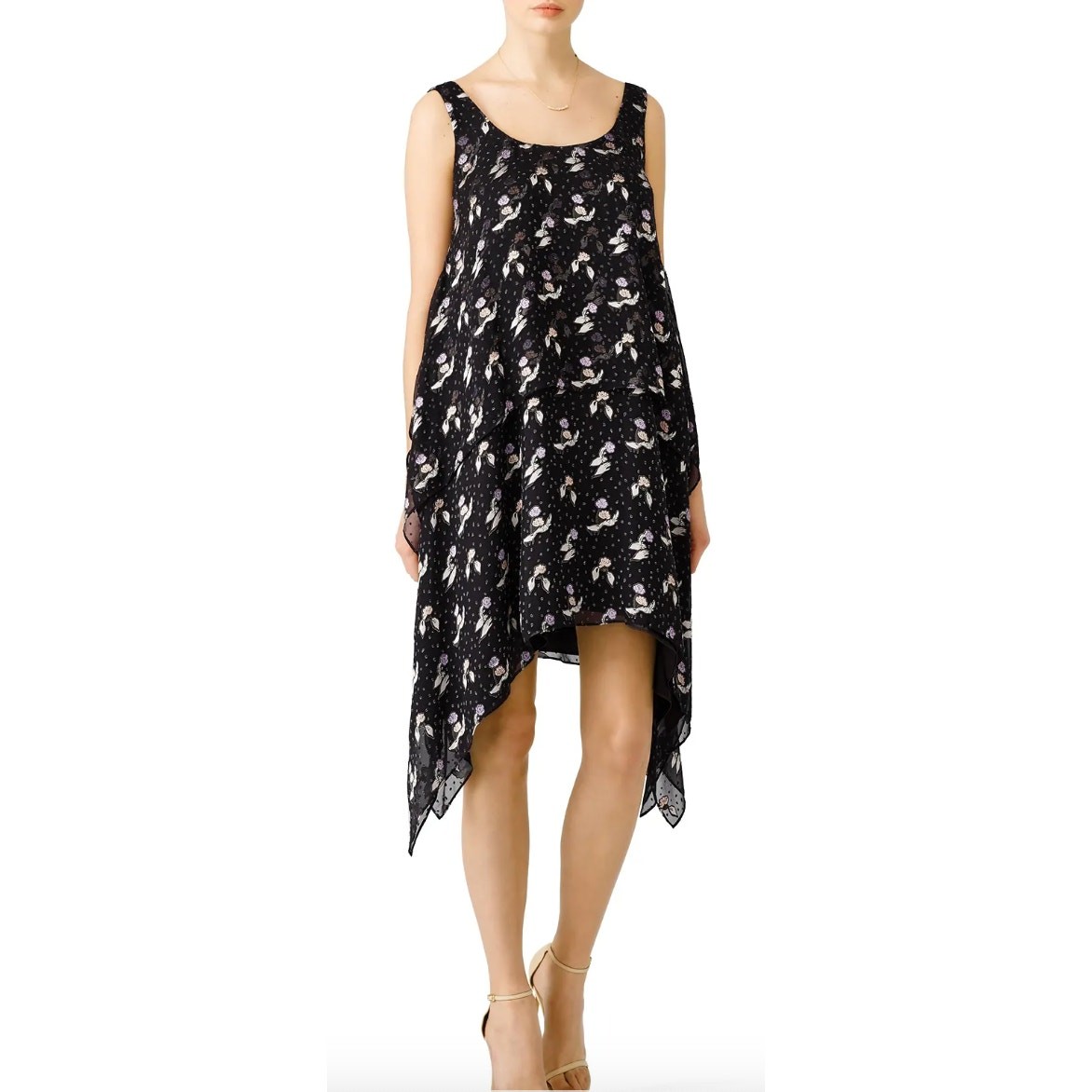 Opening Ceremony Black Gestures Burnout Handkerchief Dress Sleeveless 8