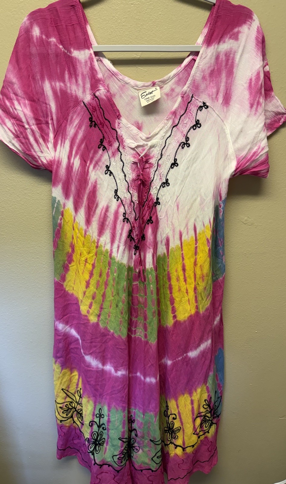 Exist Womens Summer Sun Dress Tie Dye Beach Boho Hippie Festival One Size